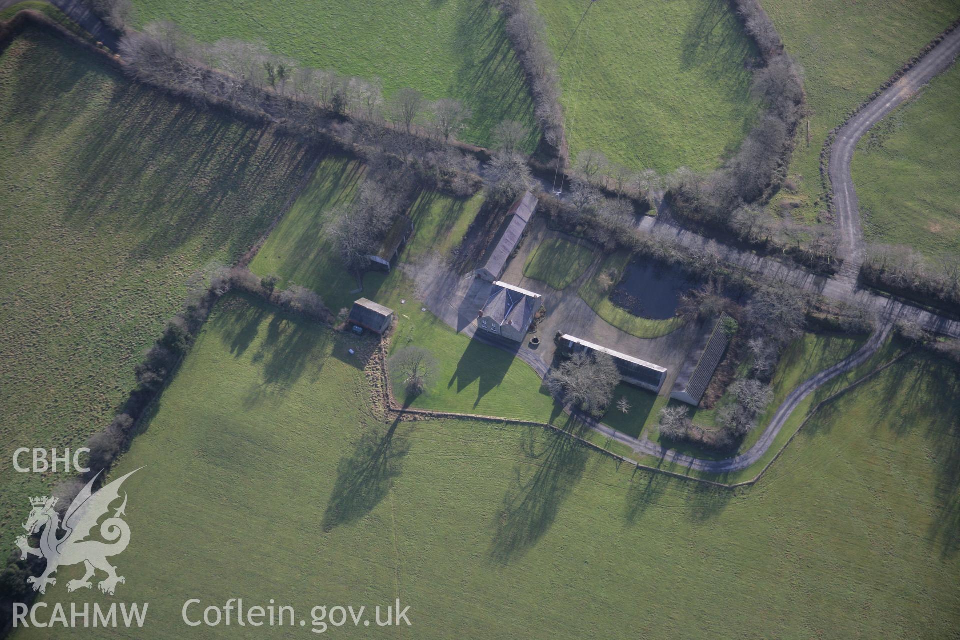 RCAHMW colour oblique aerial photograph of Colby Moor Barrow, Wiston, from the north-west. Taken on 11 January 2006 by Toby Driver.