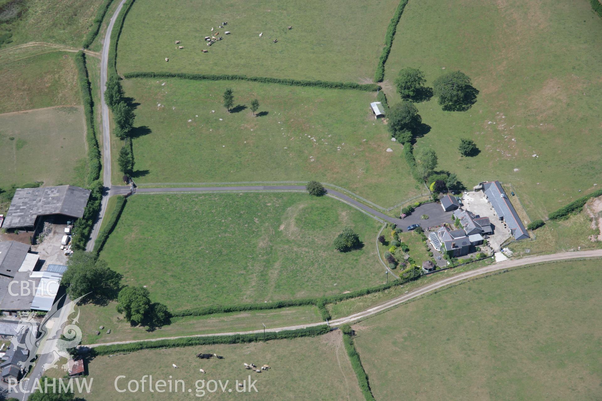 RCAHMW colour oblique aerial photograph of Gelli Garn Castle. Taken on 24 July 2006 by Toby Driver.