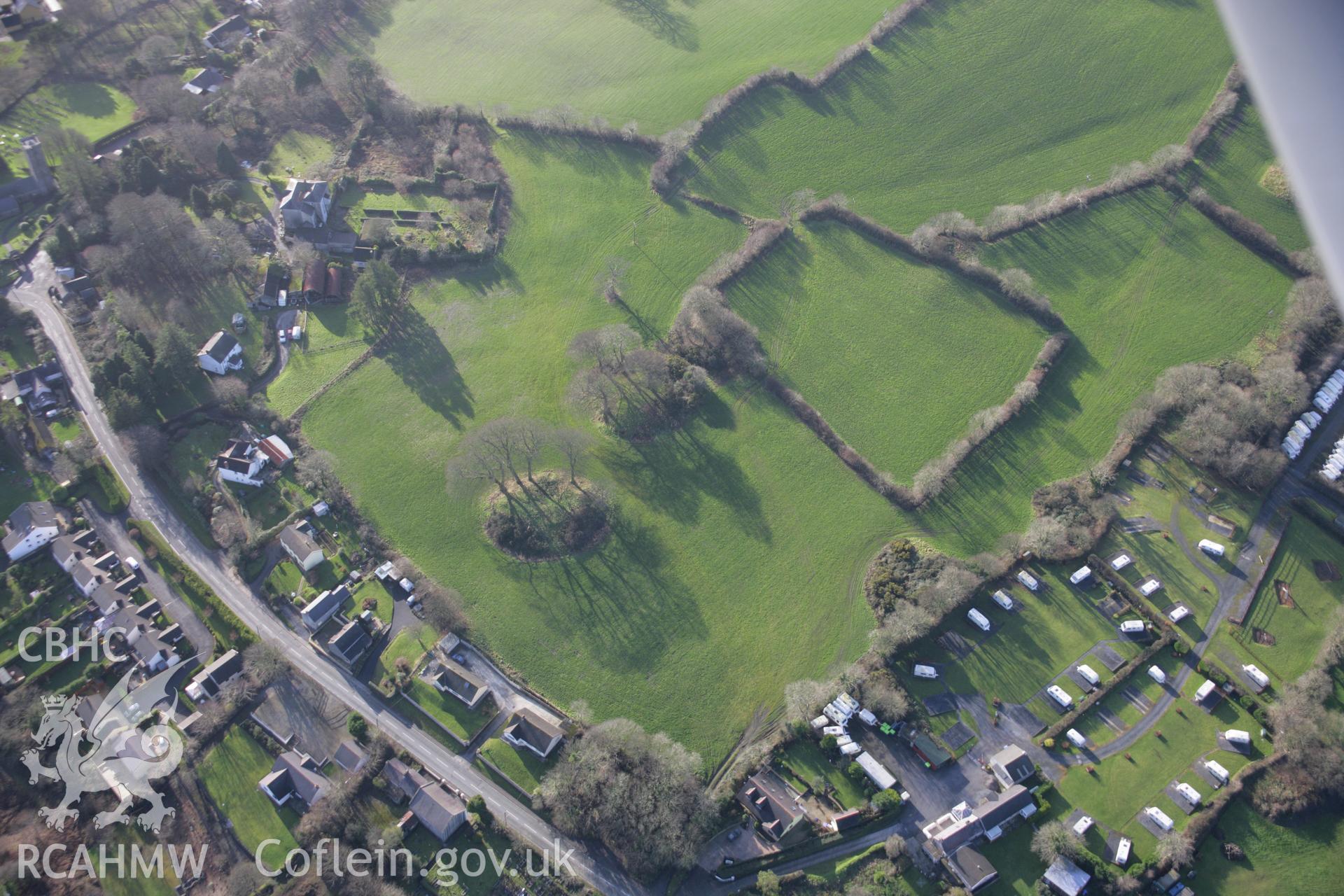 RCAHMW colour oblique aerial photograph of old coal workings west of Begelly House, viewed from the north-east. Taken on 11 January 2006 by Toby Driver.