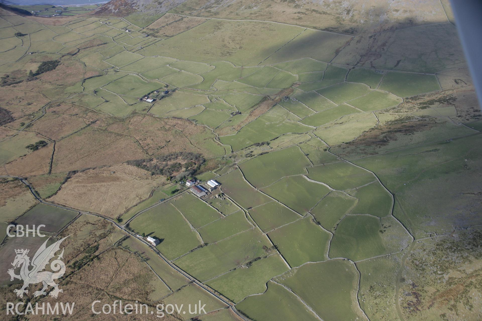 RCAHMW colour oblique aerial photograph of Cwm Coryn Field System. A general view from the south-east. Taken on 09 February 2006 by Toby Driver.