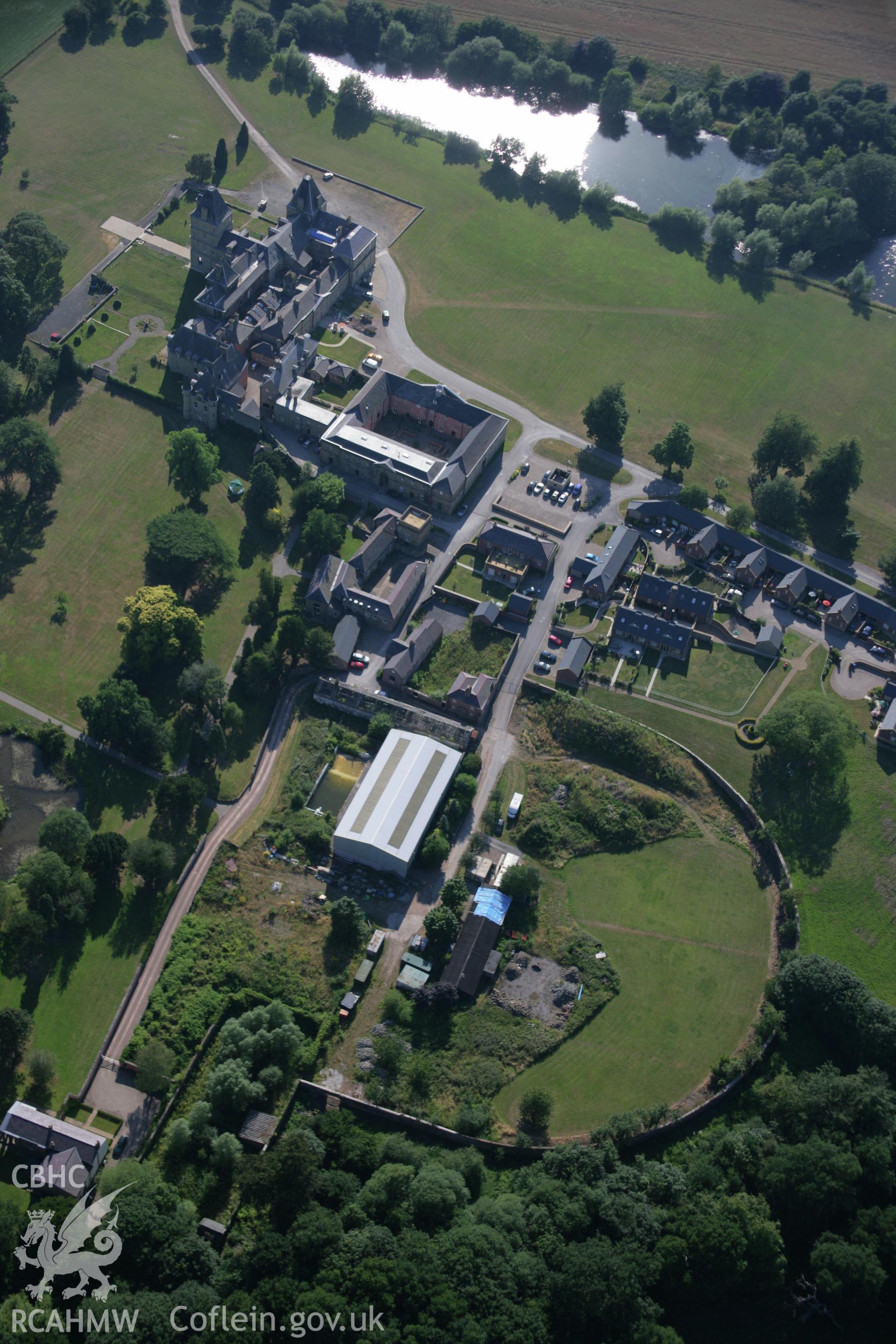 RCAHMW colour oblique aerial photograph of Wynnstay Park Mansion, Ruabon. Taken on 17 July 2006 by Toby Driver.