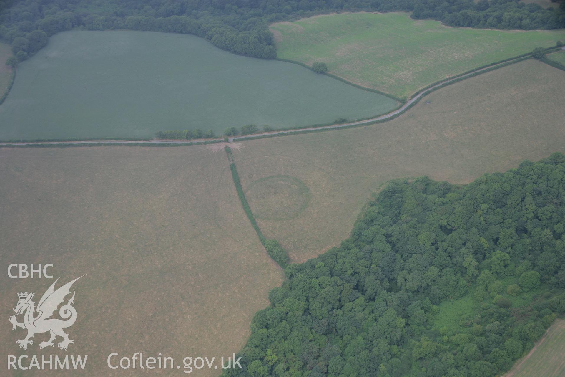 RCAHMW colour oblique aerial photograph of Lan Enclosure. Taken on 21 July 2006 by Toby Driver.