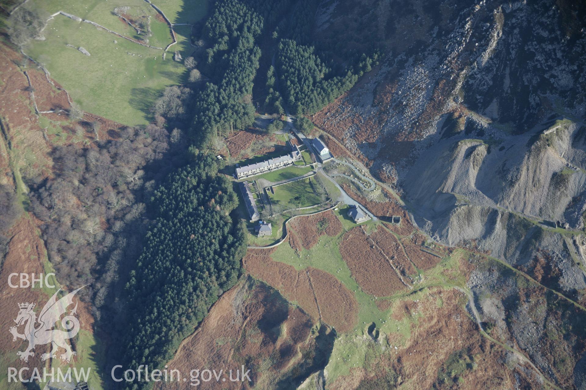 RCAHMW colour oblique aerial photograph of Porth-y-Nant, Nant Gwrtheryn, Welsh Language Centre, viewed from the south-west. Taken on 09 February 2006 by Toby Driver