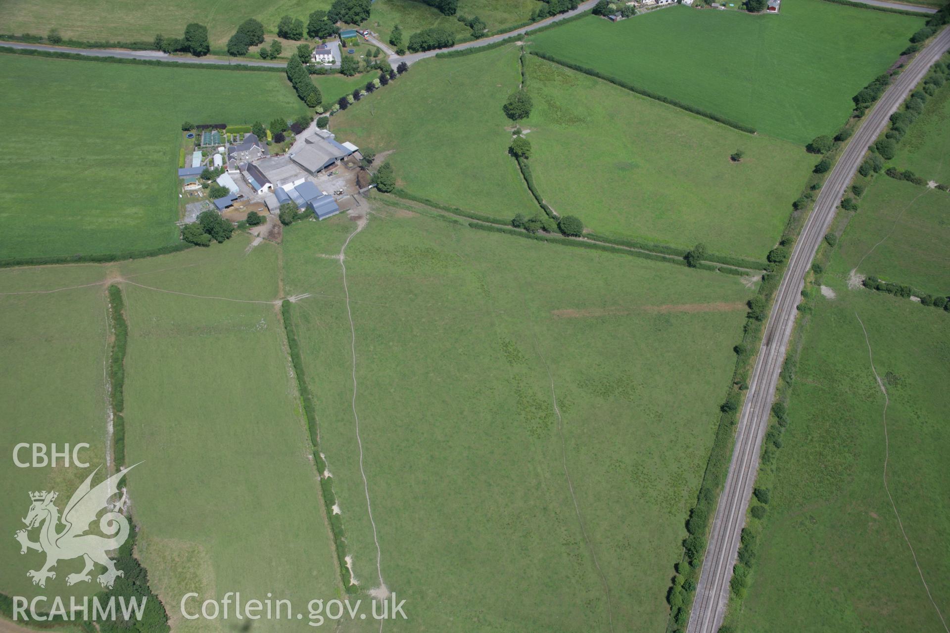 RCAHMW colour oblique aerial photograph of the Roman road west of Carmarthen at Zabulon. Taken on 24 July 2006 by Toby Driver.