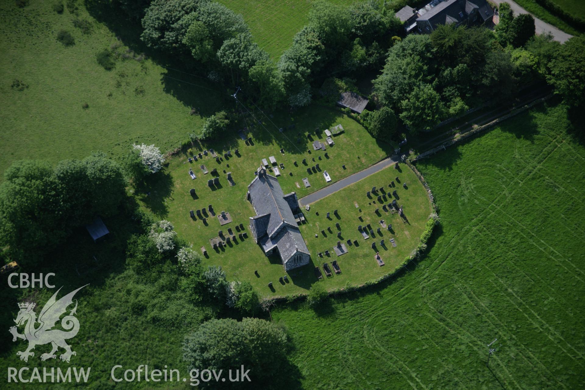 RCAHMW colour oblique aerial photograph of St Mary's Church, Llanfair Nant-y-Gof, Trecwn, viewed from the south-east. Taken on 08 June 2006 by Toby Driver