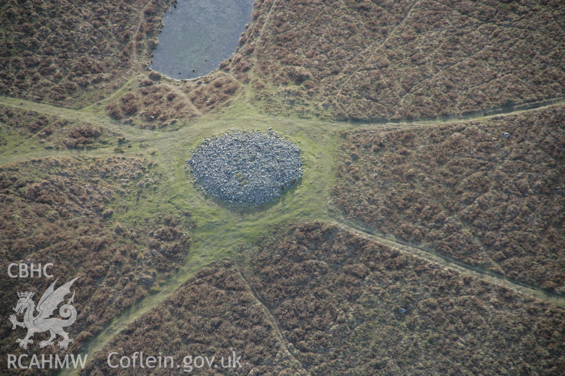 RCAHMW colour oblique aerial photograph of Great Carn, Cefn Bryn, from the north. Taken on 26 January 2006 by Toby Driver.