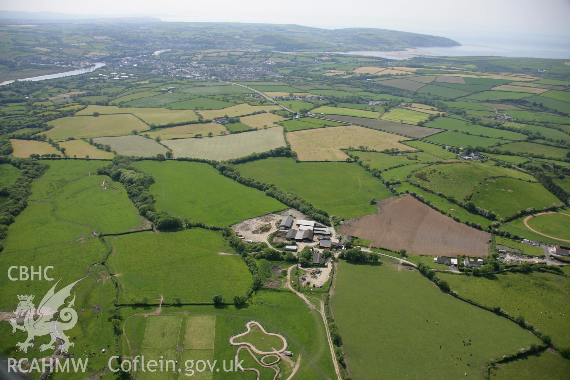 RCAHMW colour oblique aerial photograph of the site of the Battle of Crug Mawr, near Cardigan, from the east. Taken on 08 June 2006 by Toby Driver.