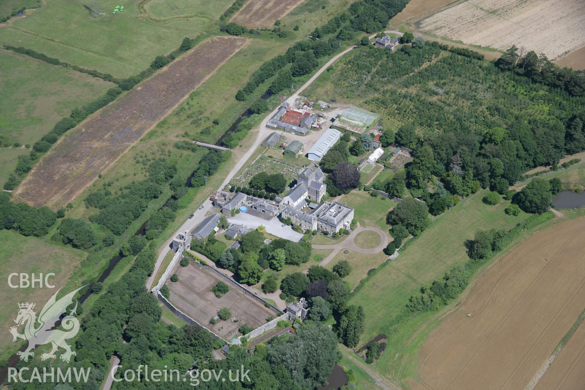 RCAHMW colour oblique aerial photograph of Ewenny Priory. Taken on 24 July 2006 by Toby Driver.