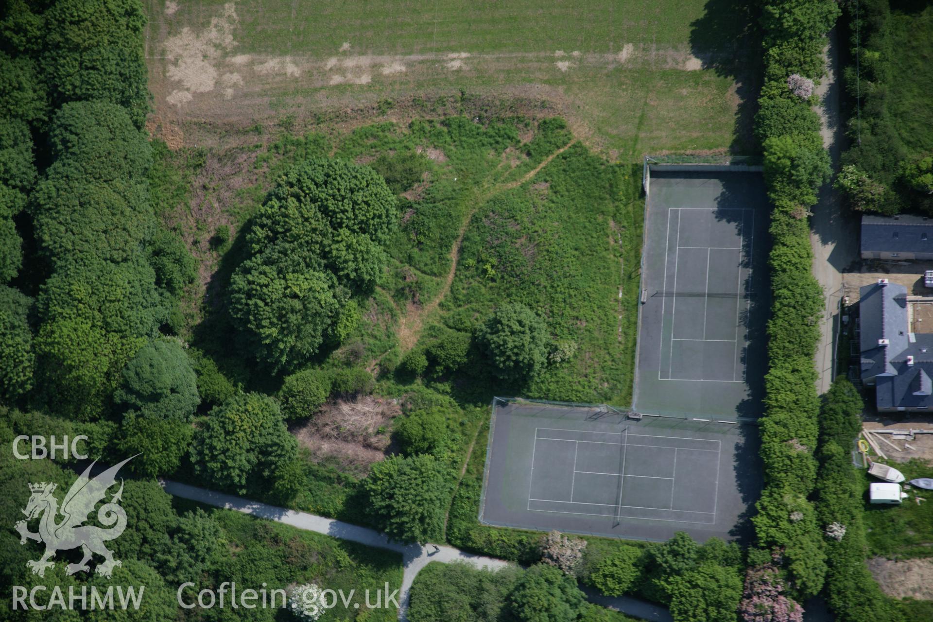 RCAHMW colour oblique aerial photograph of Old Castle, Newport, viewed from the north. Taken on 08 June 2006 by Toby Driver.