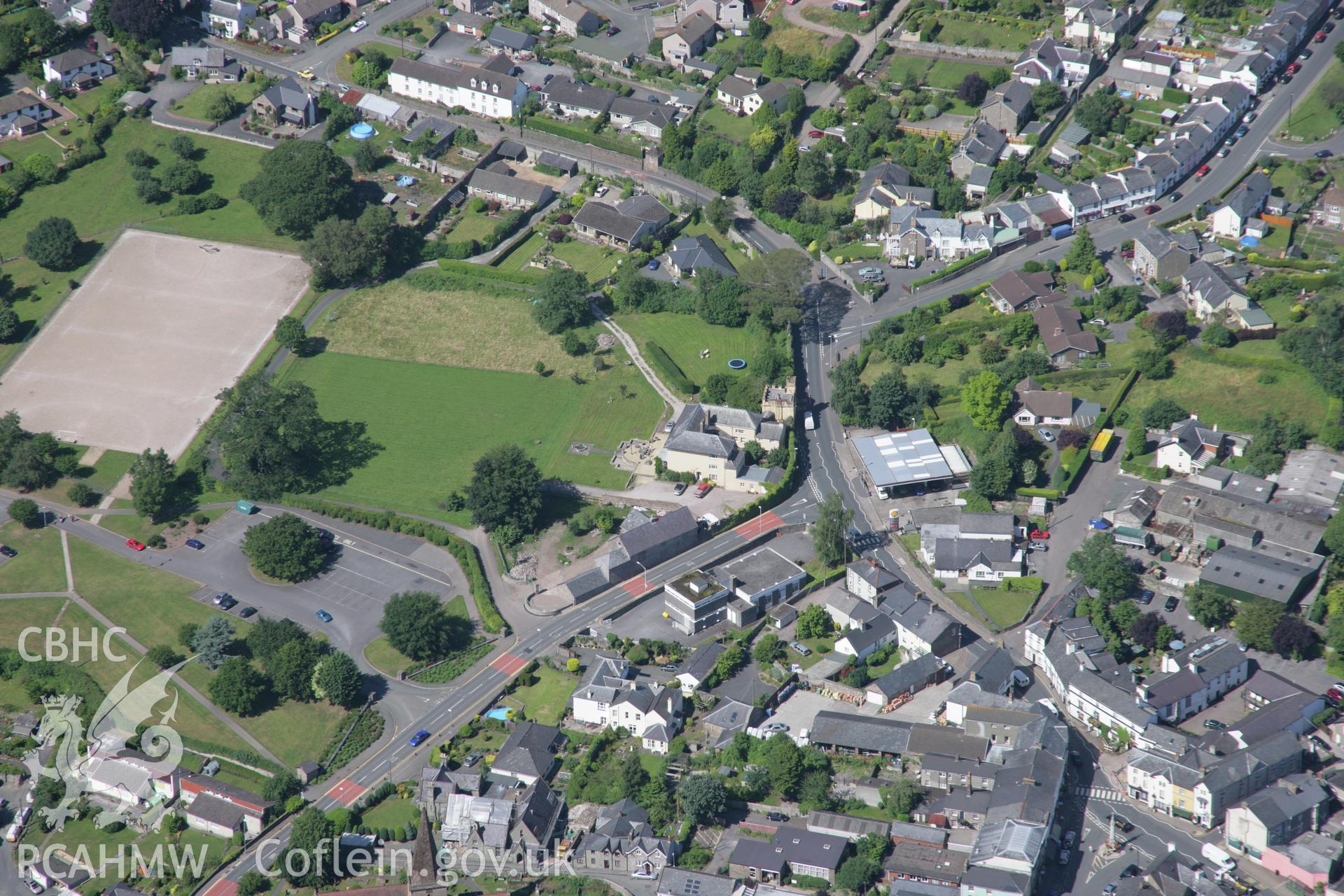 RCAHMW colour oblique aerial photograph of Porth Mawr Garden, Crickhowell. Taken on 13 July 2006 by Toby Driver.