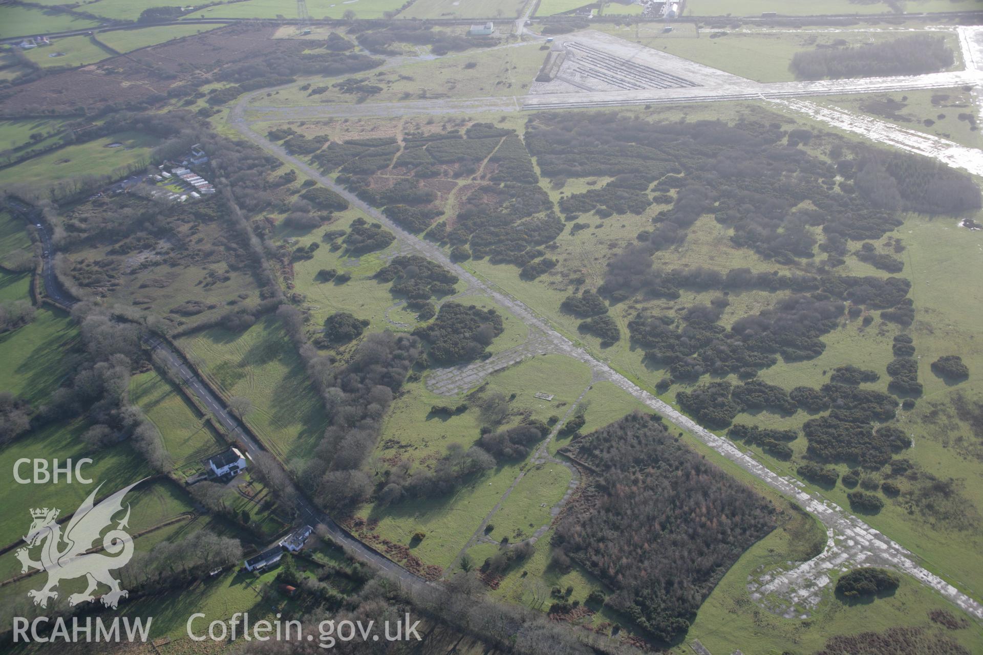 RCAHMW colour oblique aerial photograph of the site of the Mynydd Carn Battle, near Templeton, from the north-west. Taken on 11 January 2006 by Toby Driver.