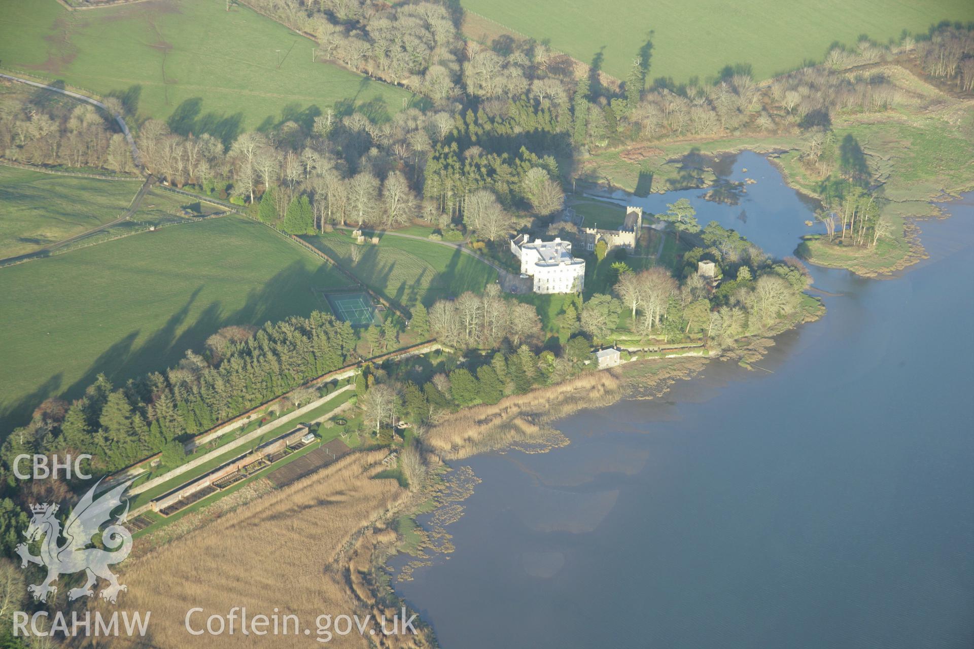 RCAHMW colour oblique aerial photograph of Slebech Park Garden from the south-west. Taken on 26 January 2006 by Toby Driver.