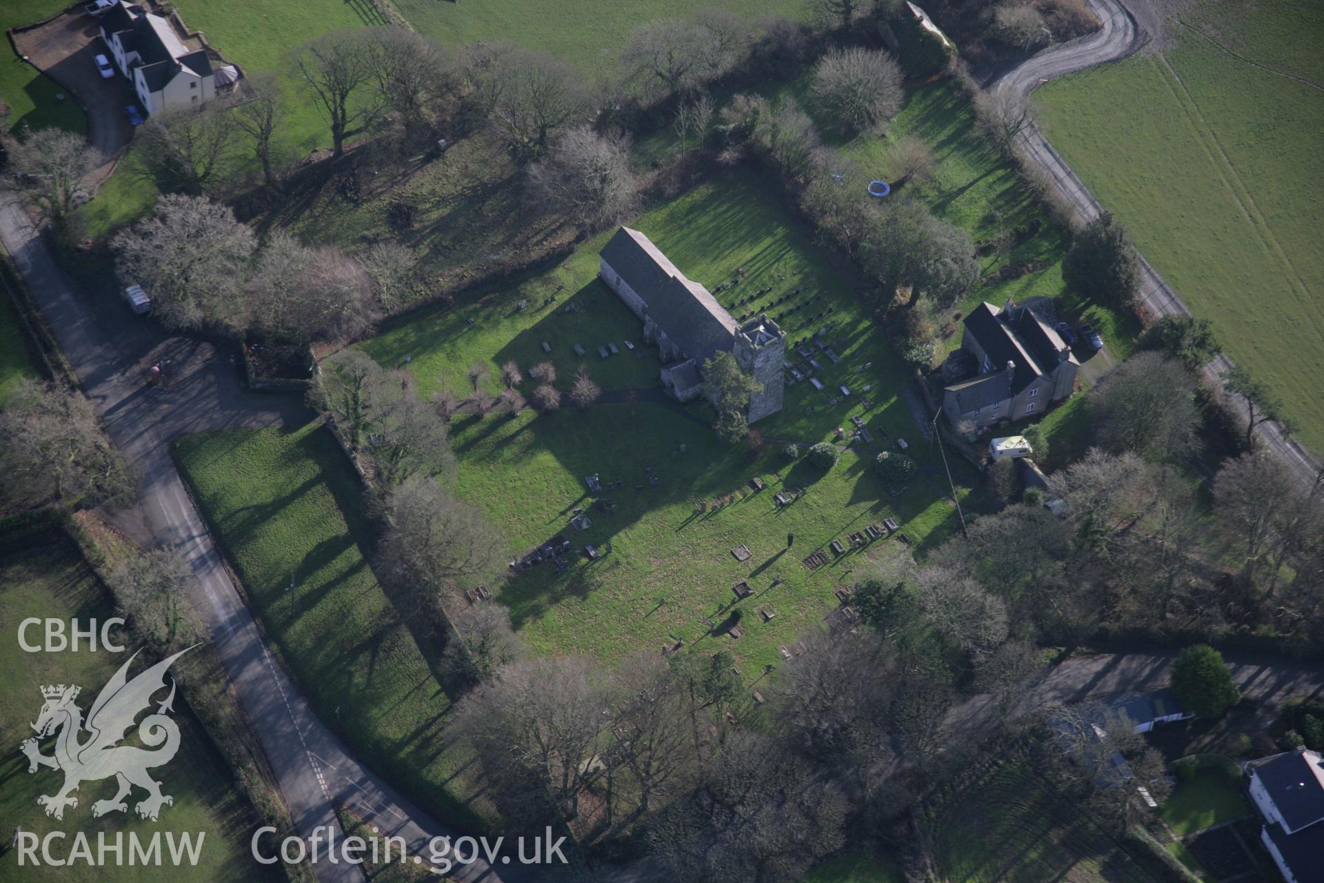 RCAHMW colour oblique aerial photograph of Wiston House Platforms from the north-west. Taken on 11 January 2006 by Toby Driver.