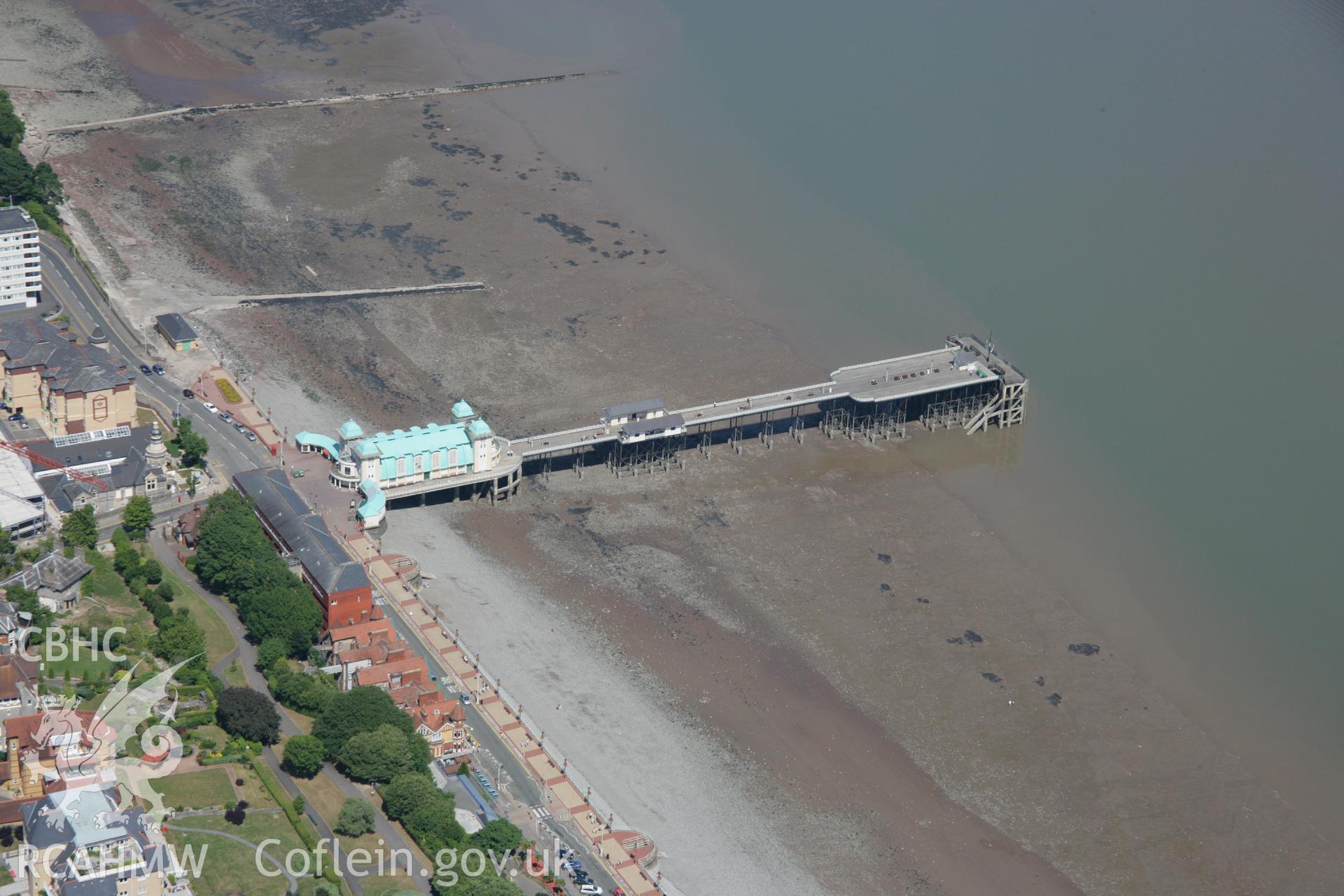 RCAHMW colour oblique aerial photograph of Penarth Pier. Taken on 24 July 2006 by Toby Driver.