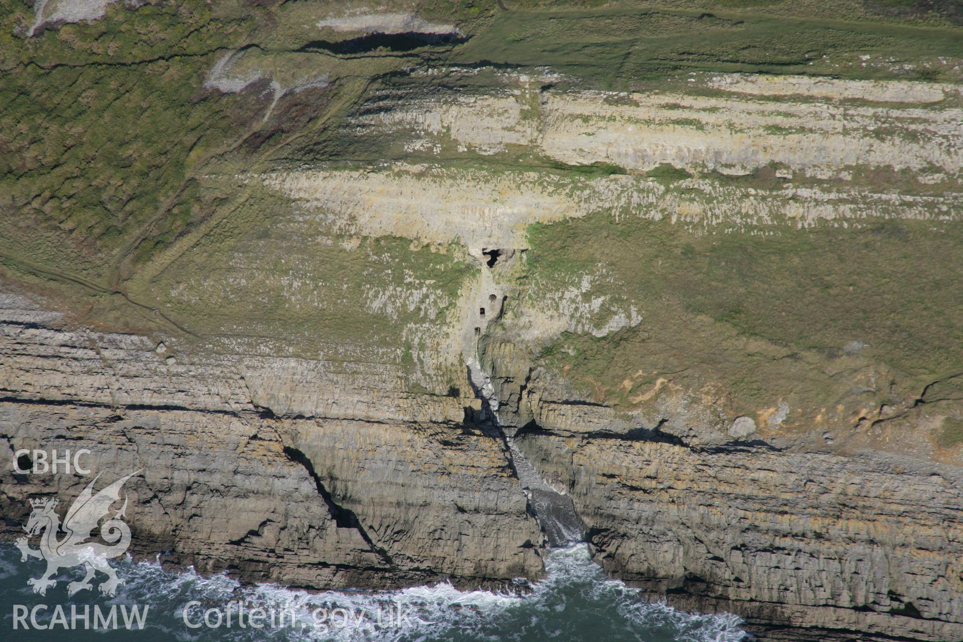 RCAHMW colour oblique aerial photograph of Culver Hole Dovecote from the south-west. Taken on 26 January 2006 by Toby Driver.