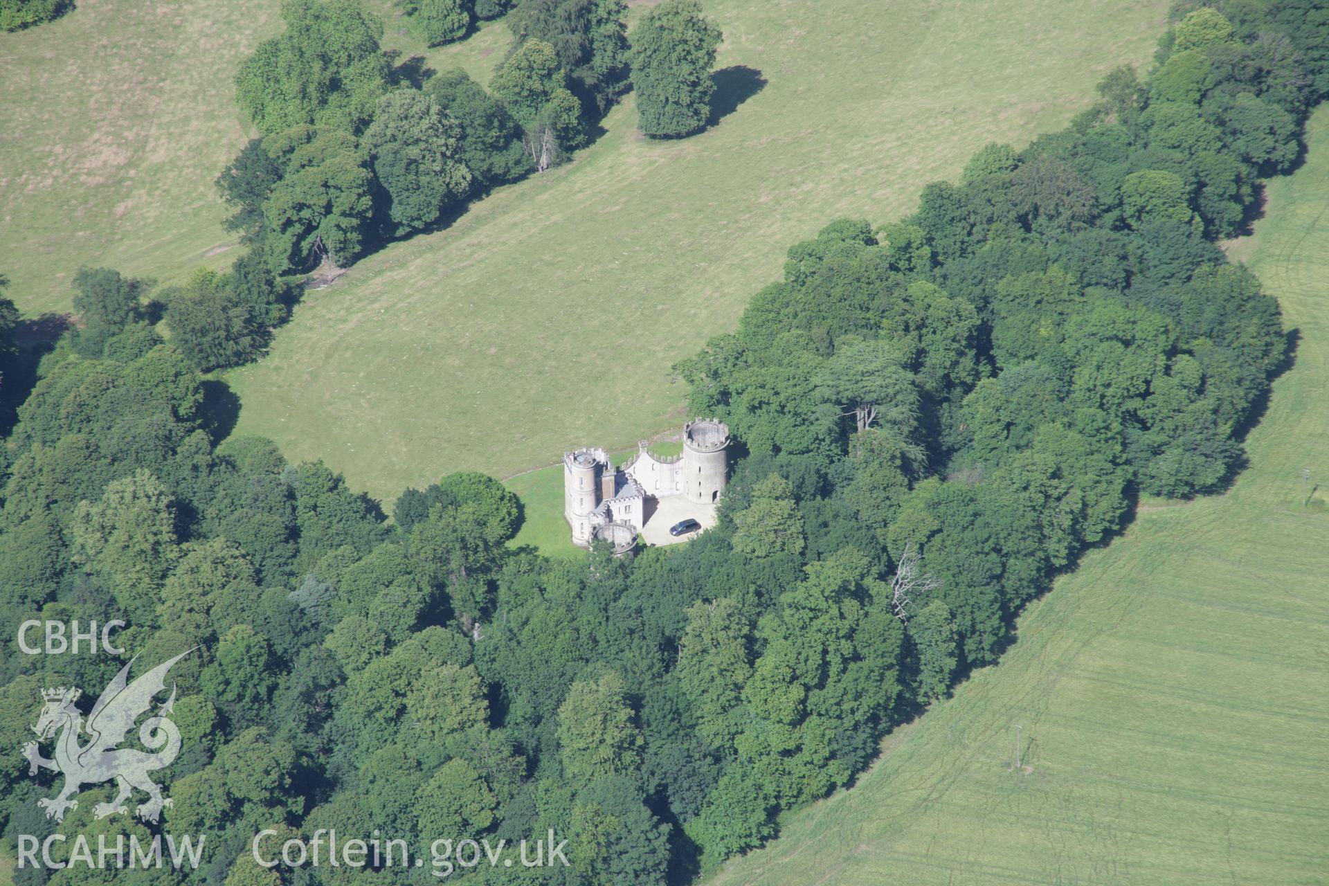 RCAHMW colour oblique aerial photograph of Clytha Castle. Taken on 13 July 2006 by Toby Driver.