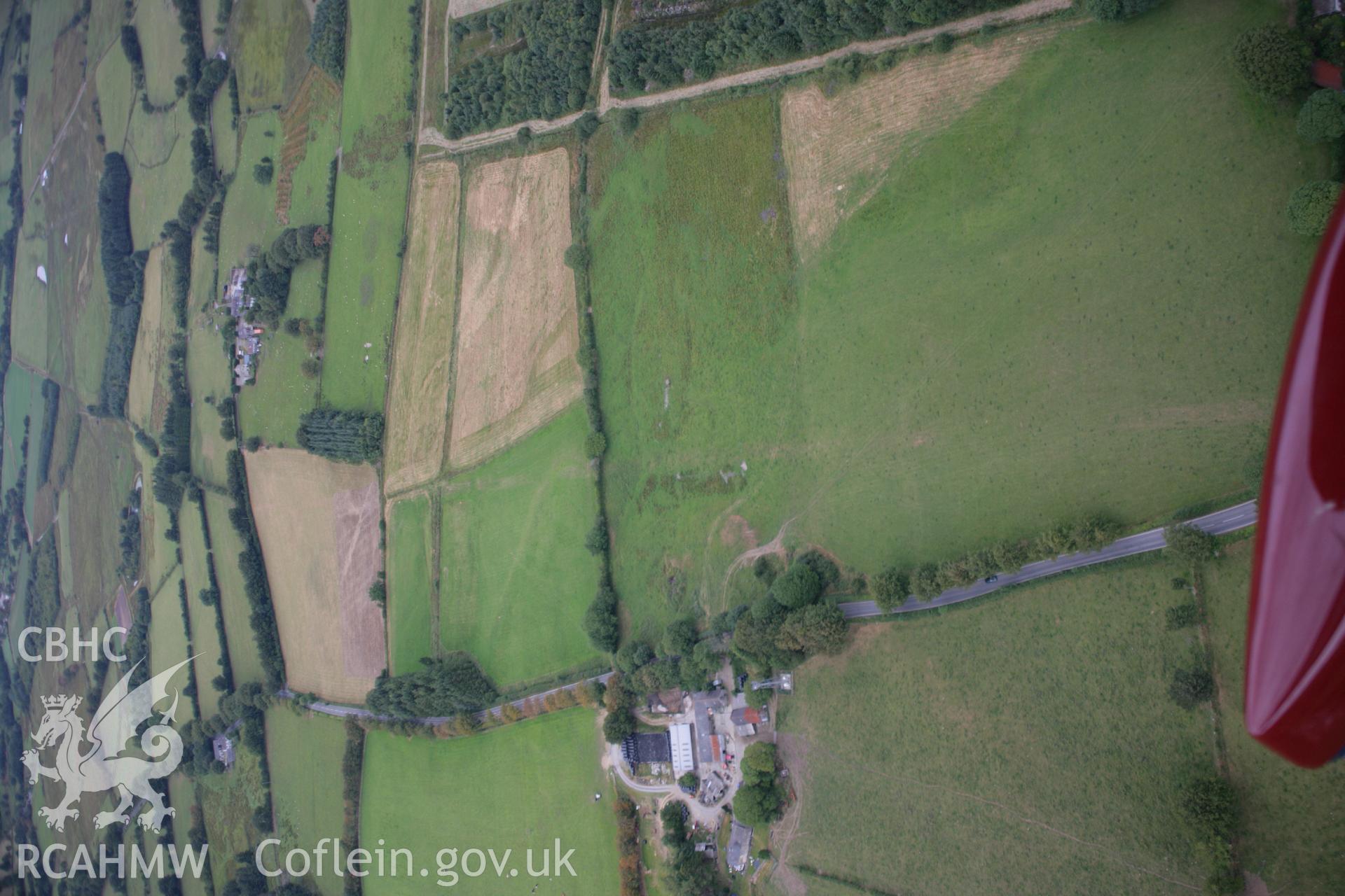 RCAHMW colour oblique aerial photograph of Sarn Helen Roman Road passing Taihirion-Rhos. Taken on 27 July 2006 by Toby Driver.