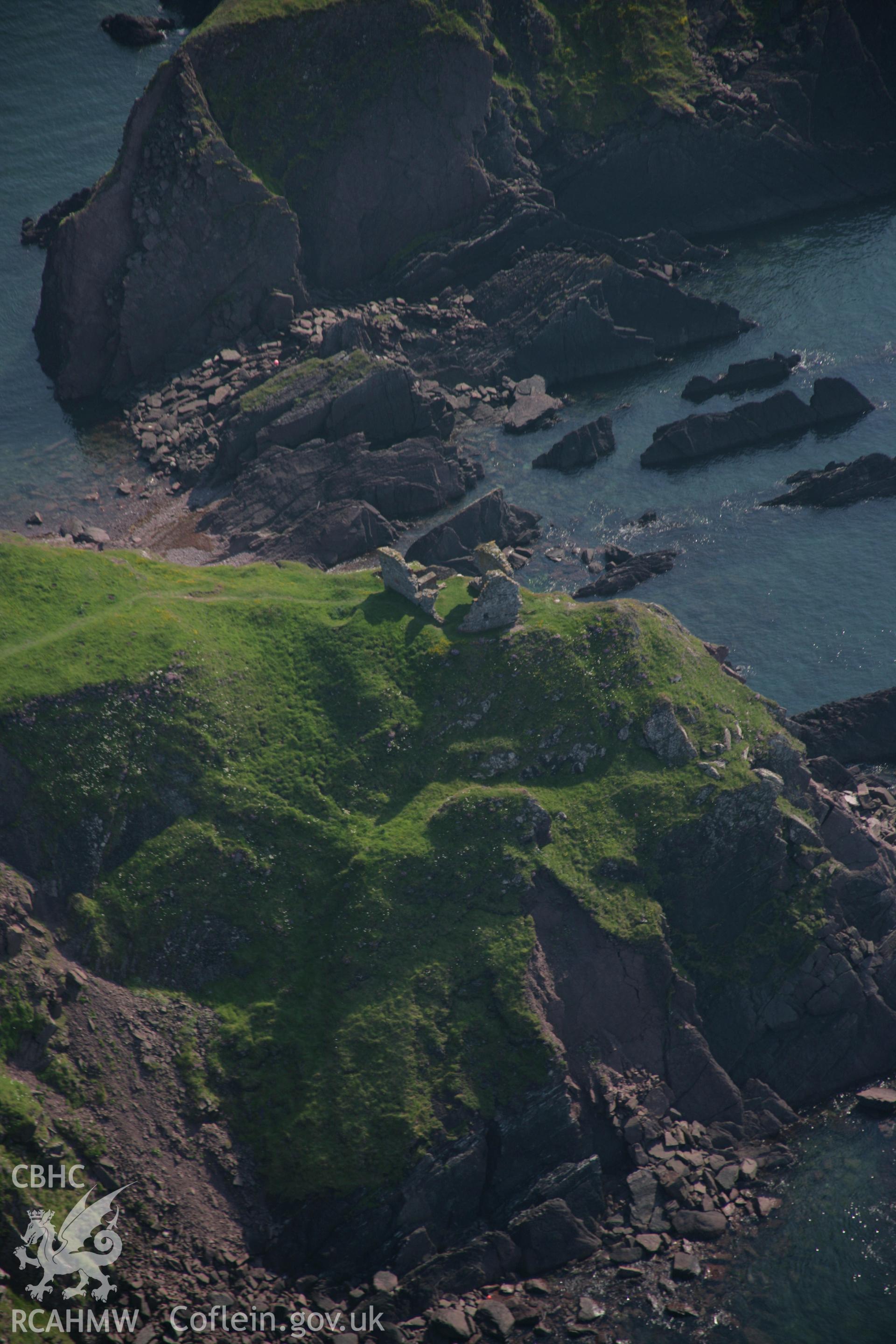 RCAHMW colour oblique aerial photograph of East Blockhouse, Angle viewed from the north-west. Taken on 08 June 2006 by Toby Driver.