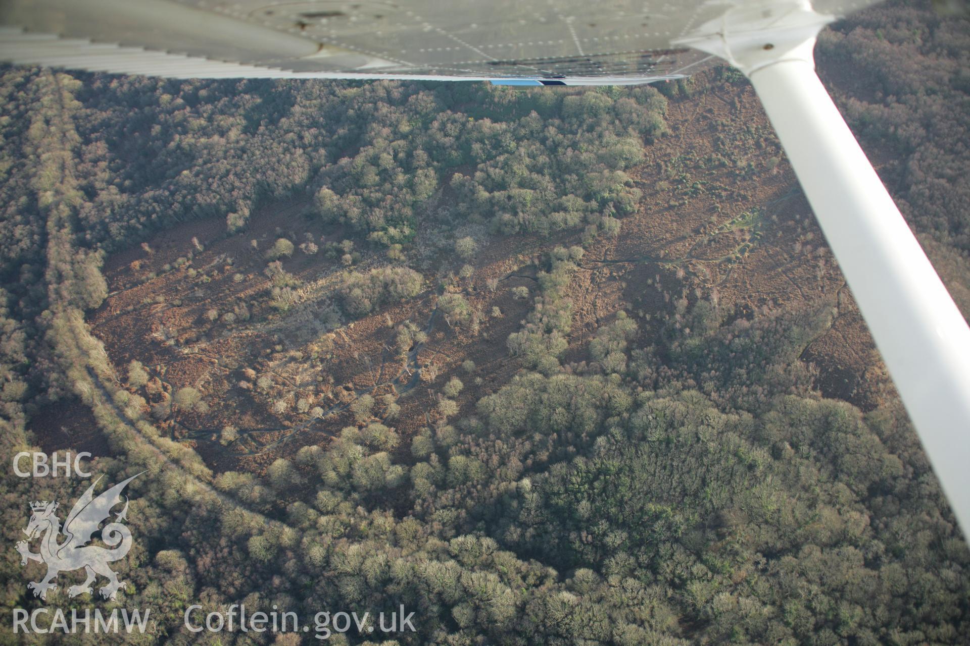 RCAHMW colour oblique aerial photograph of the possible location of Clyne Wood Colliery Steam Winding Machine from the north-west. Taken on 26 January 2006 by Toby Driver.