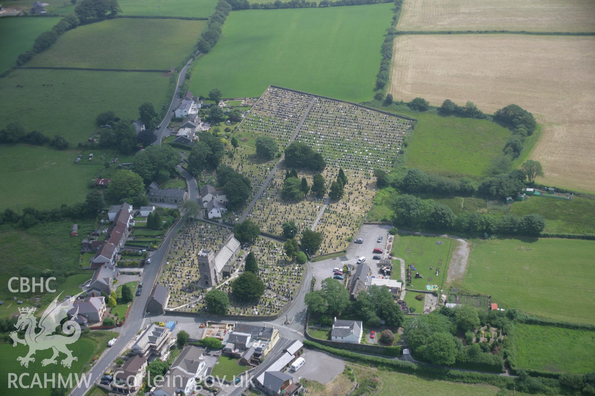 RCAHMW colour oblique photograph of Llangynwyd. Taken by Toby Driver on 29/06/2006.