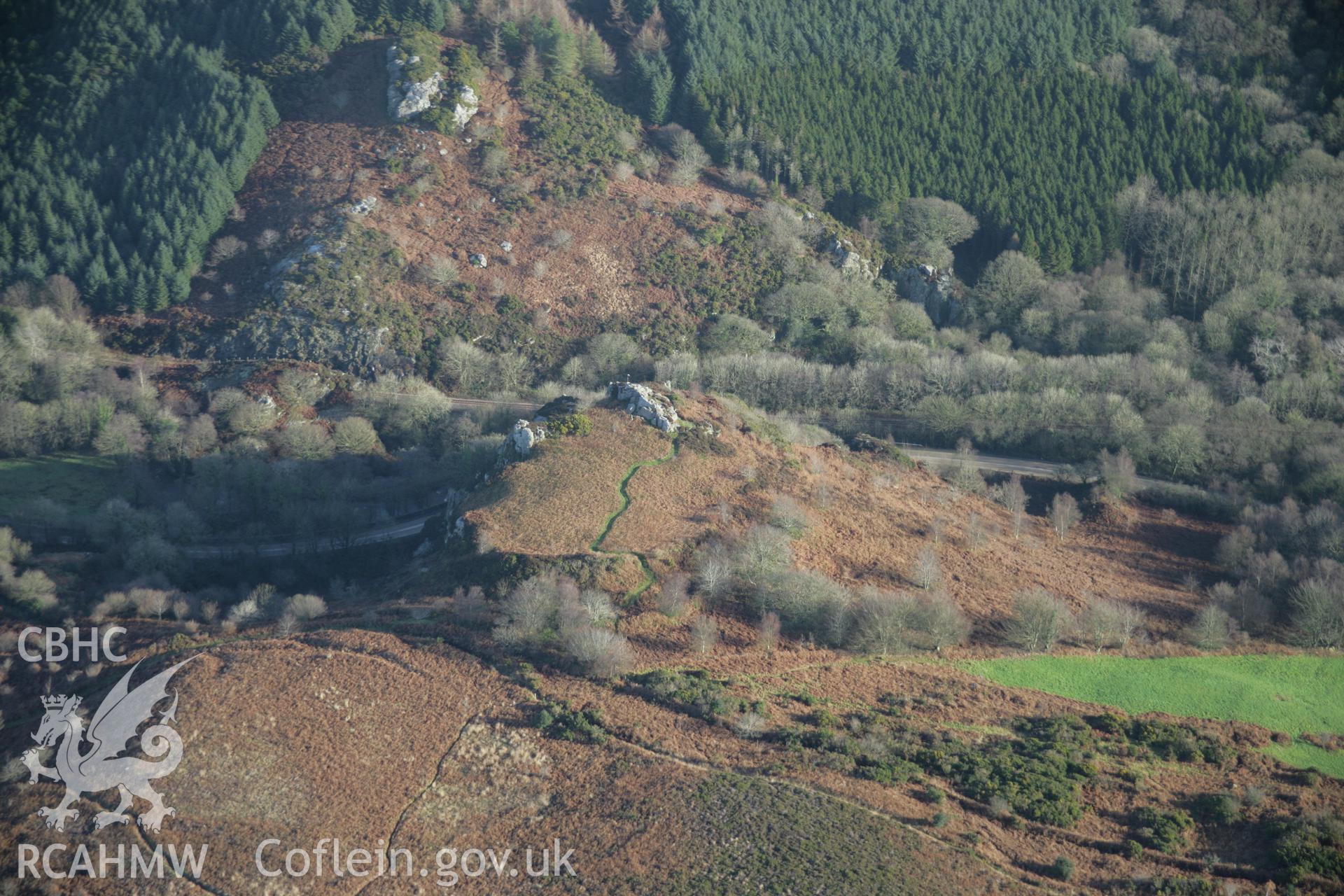 RCAHMW colour oblique aerial photograph of Great Treffgarne Rocks from the west. Taken on 11 January 2006 by Toby Driver.