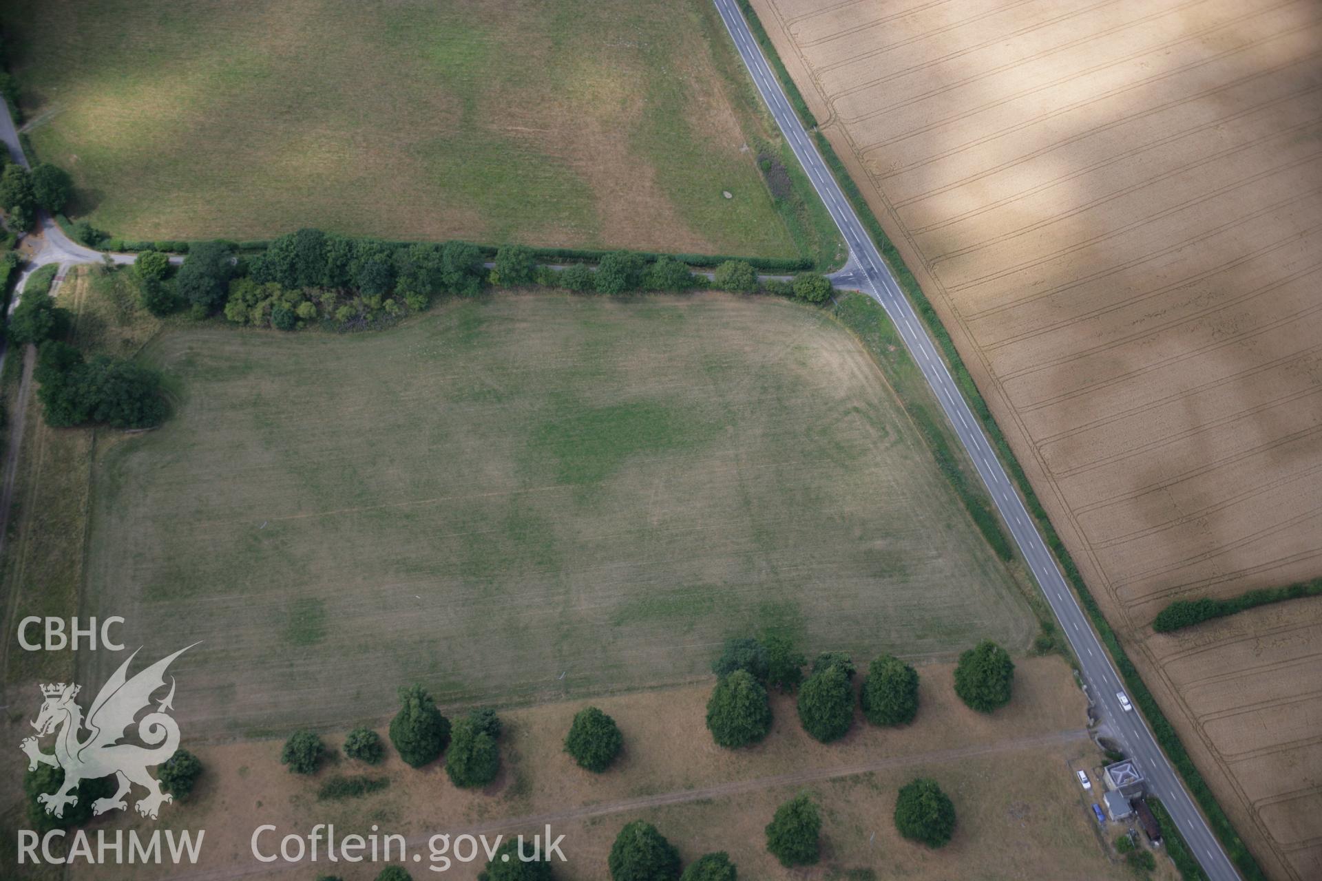 RCAHMW colour oblique aerial photograph of Harpton Roman Fortlet. Taken on 27 July 2006 by Toby Driver.