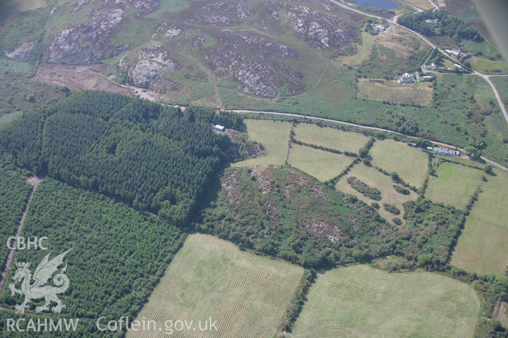 RCAHMW colour oblique aerial photograph of Bodafon Mountain Settlement Features I. Taken on 14 August 2006 by Toby Driver.