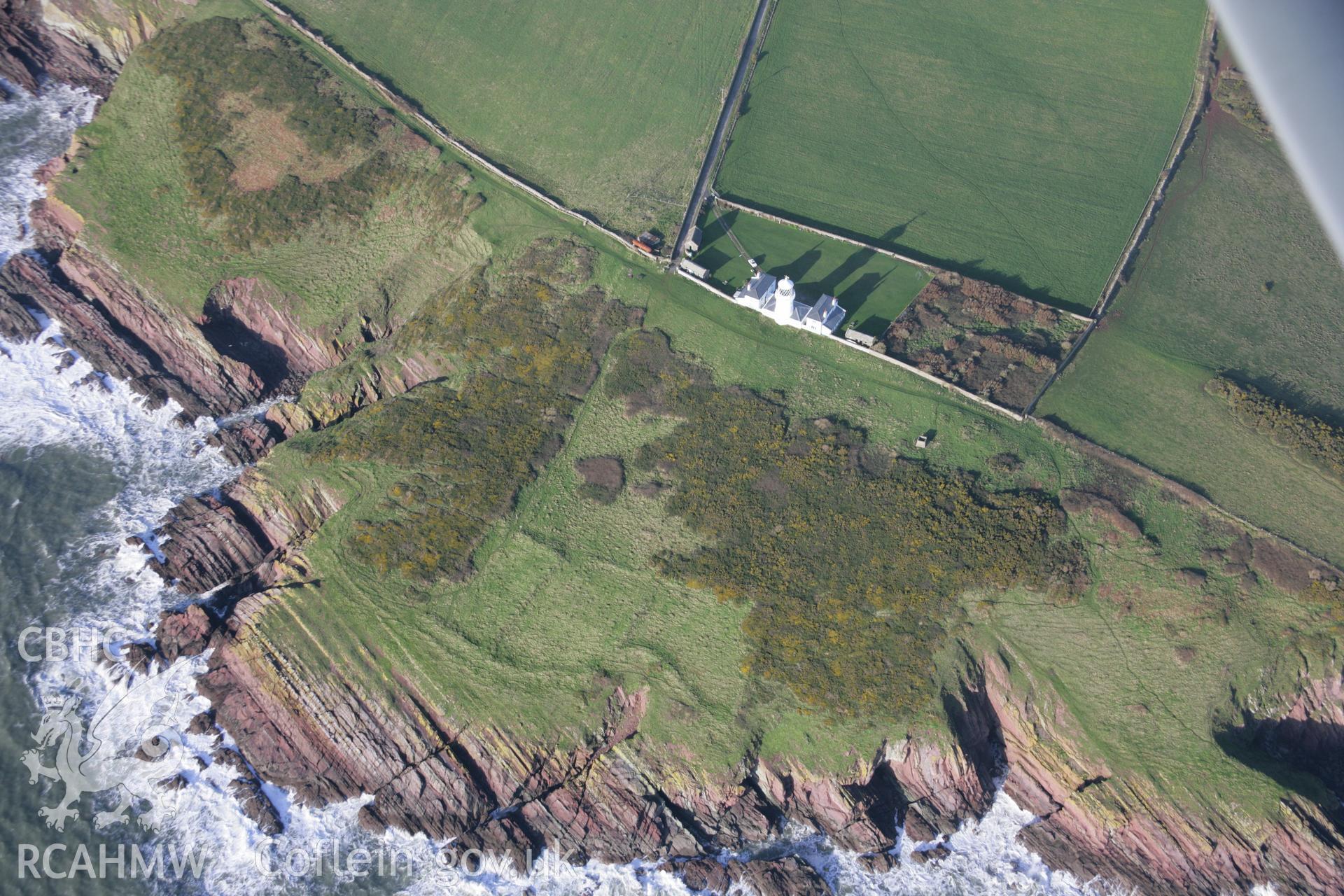 RCAHMW colour oblique aerial photograph of Caldey Lighthouse from the south. Taken on 11 January 2006 by Toby Driver.