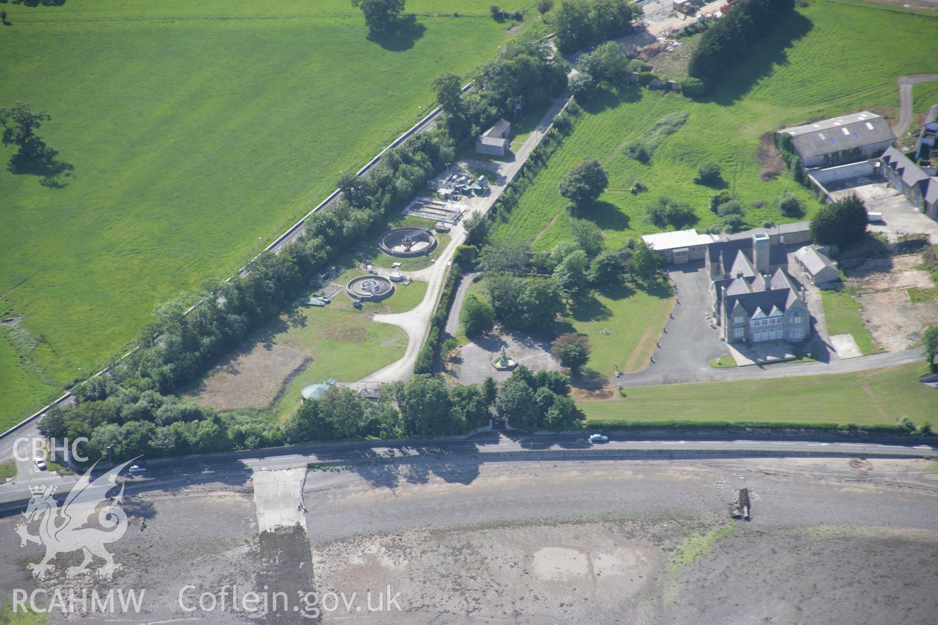 RCAHMW colour oblique aerial photograph of Llanfaes Franciscan Friary, viewed from the east. Taken on 14 June 2006 by Toby Driver.