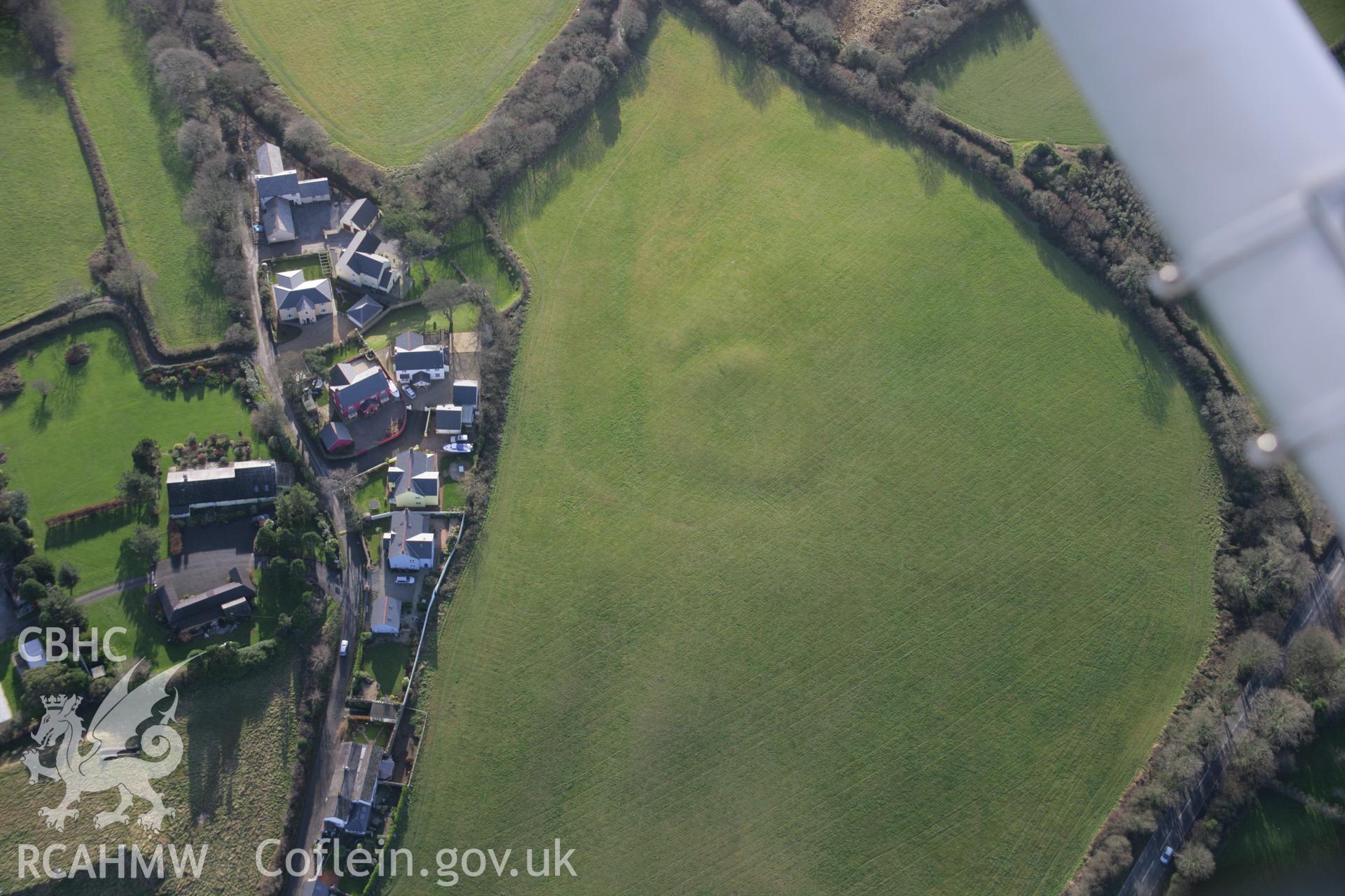 RCAHMW colour oblique aerial photograph of Howell's Castle, Tenby, viewed from the north-east. Taken on 11 January 2006 by Toby Driver.