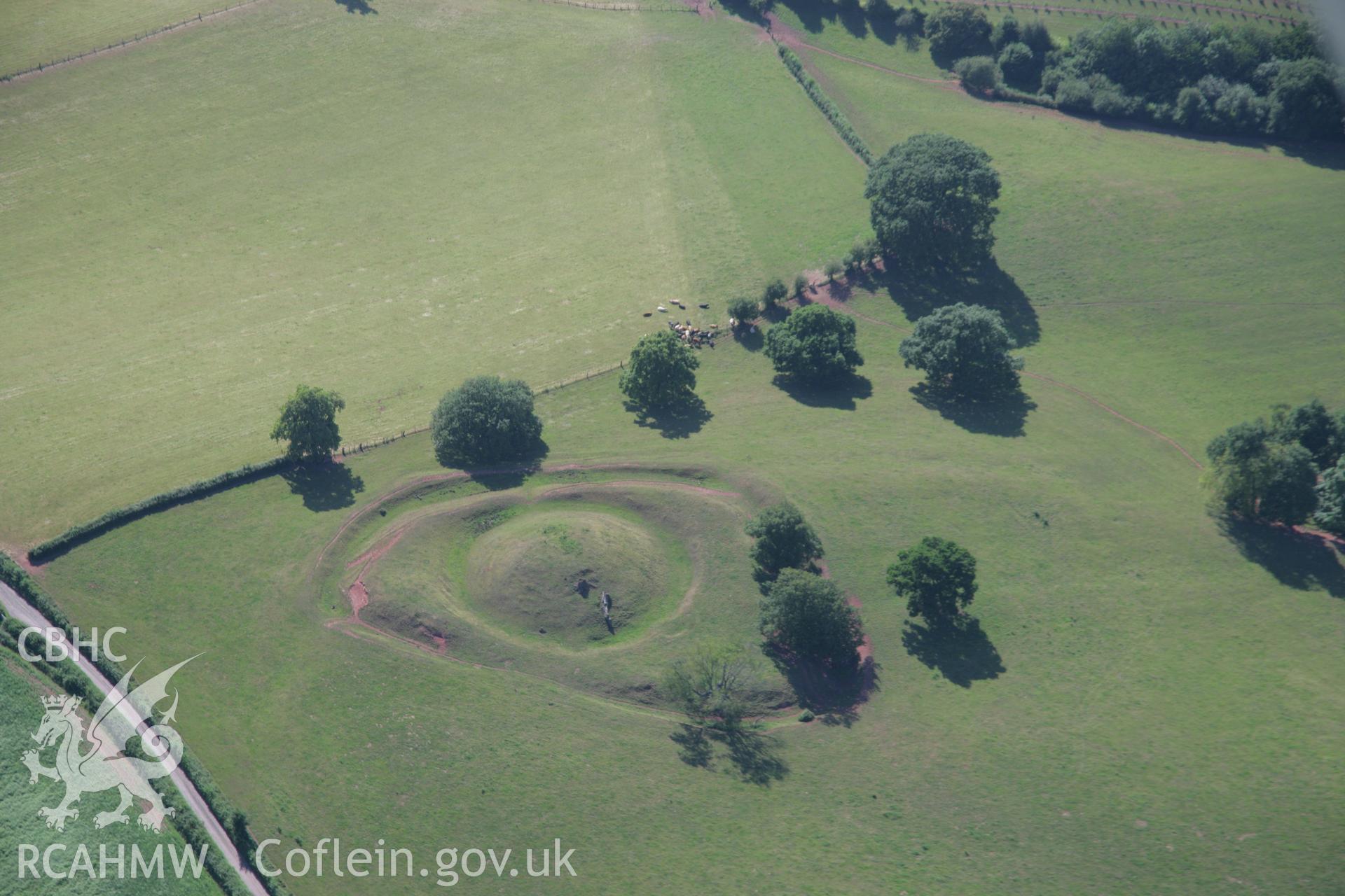 RCAHMW colour oblique aerial photograph of Penrhos Castle. Taken on 13 July 2006 by Toby Driver.