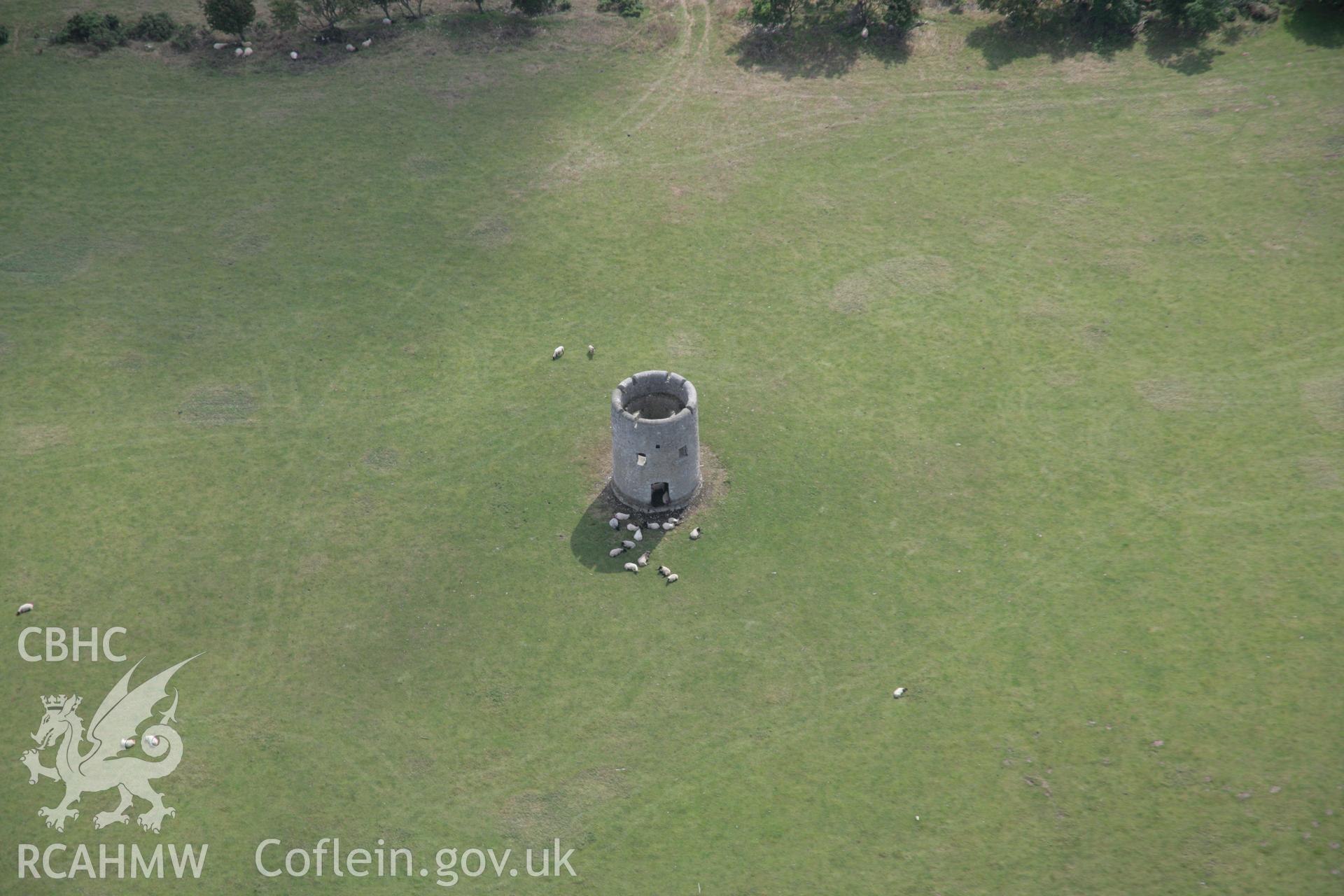 RCAHMW colour oblique aerial photograph of Abergele Watch Tower. Taken on 14 August 2006 by Toby Driver.