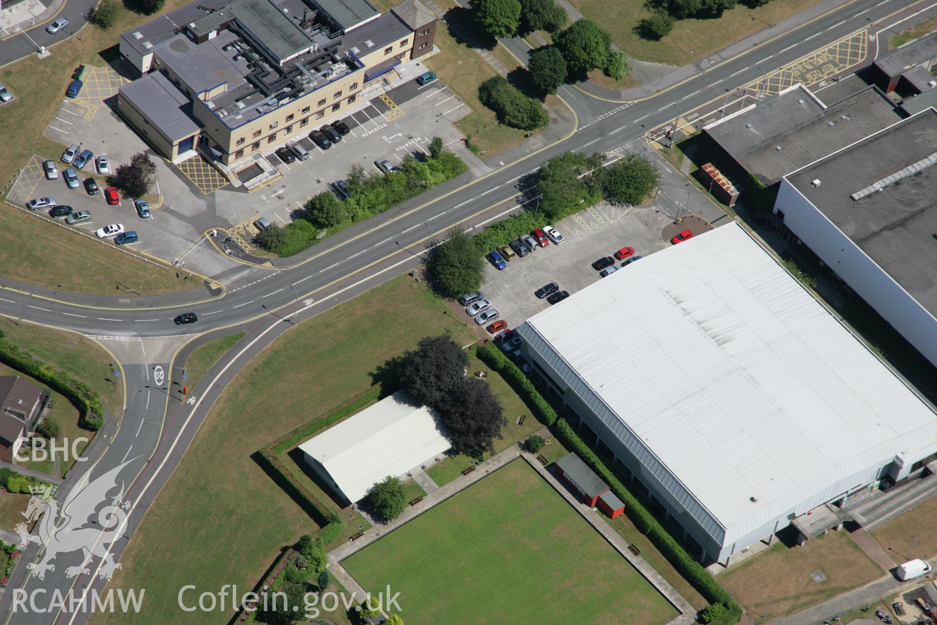 RCAHMW colour oblique aerial photograph of Bridgend Standing Stone. Taken on 24 July 2006 by Toby Driver.