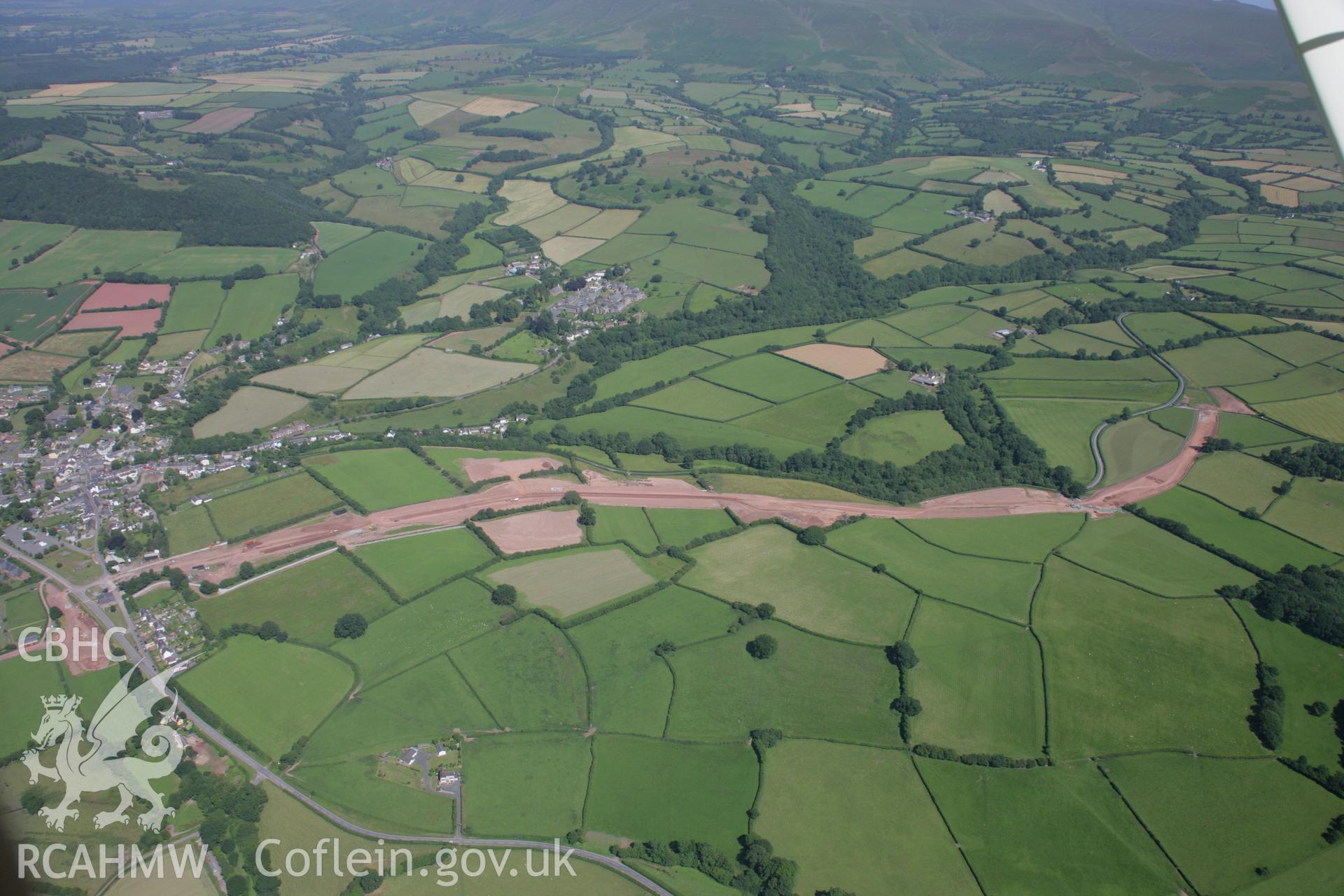 RCAHMW colour oblique aerial photograph of Talgarth showing the by-pass. Taken on 13 July 2006 by Toby Driver.