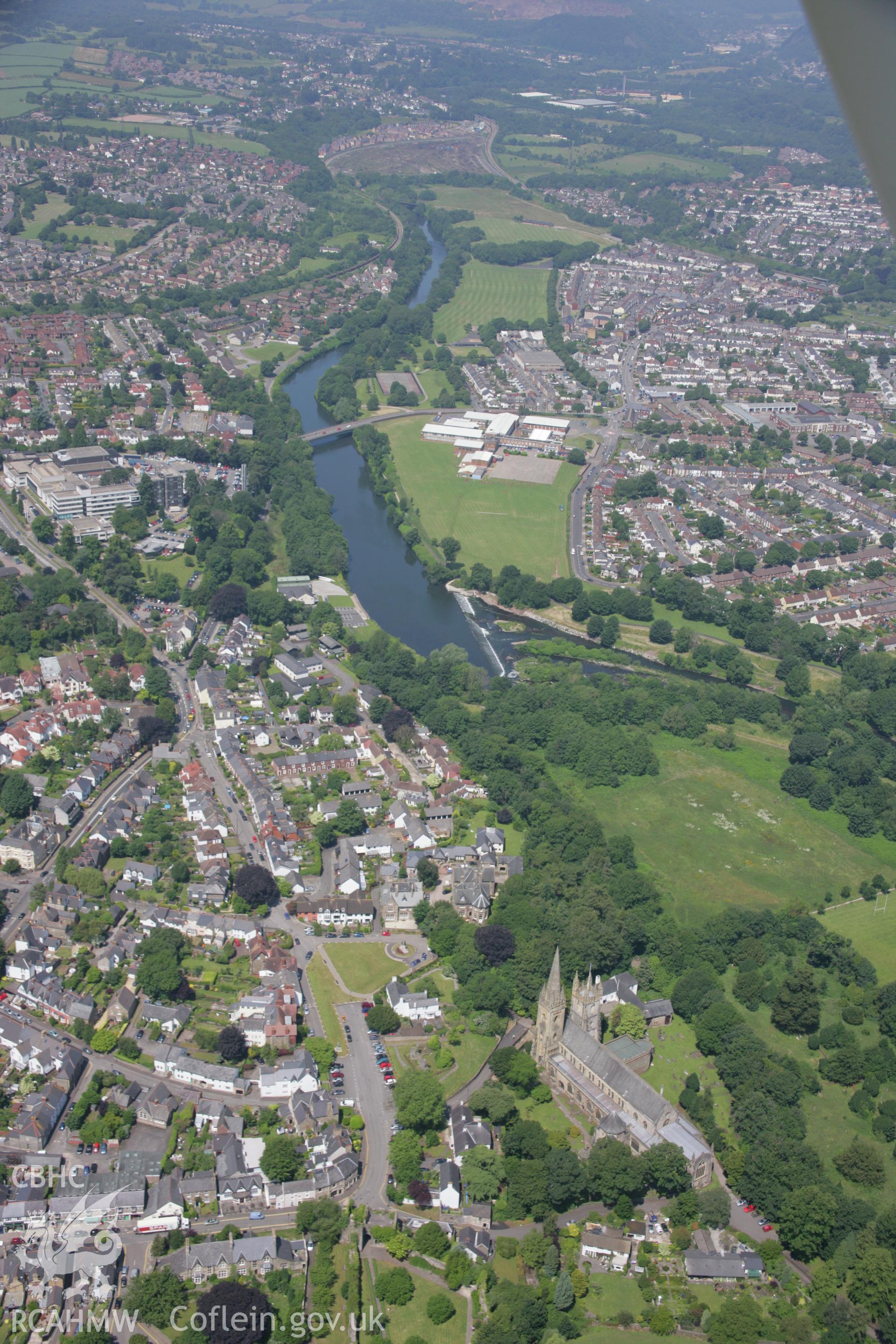 RCAHMW colour oblique photograph of Llandaff Cathedral. Taken by Toby Driver on 29/06/2006.