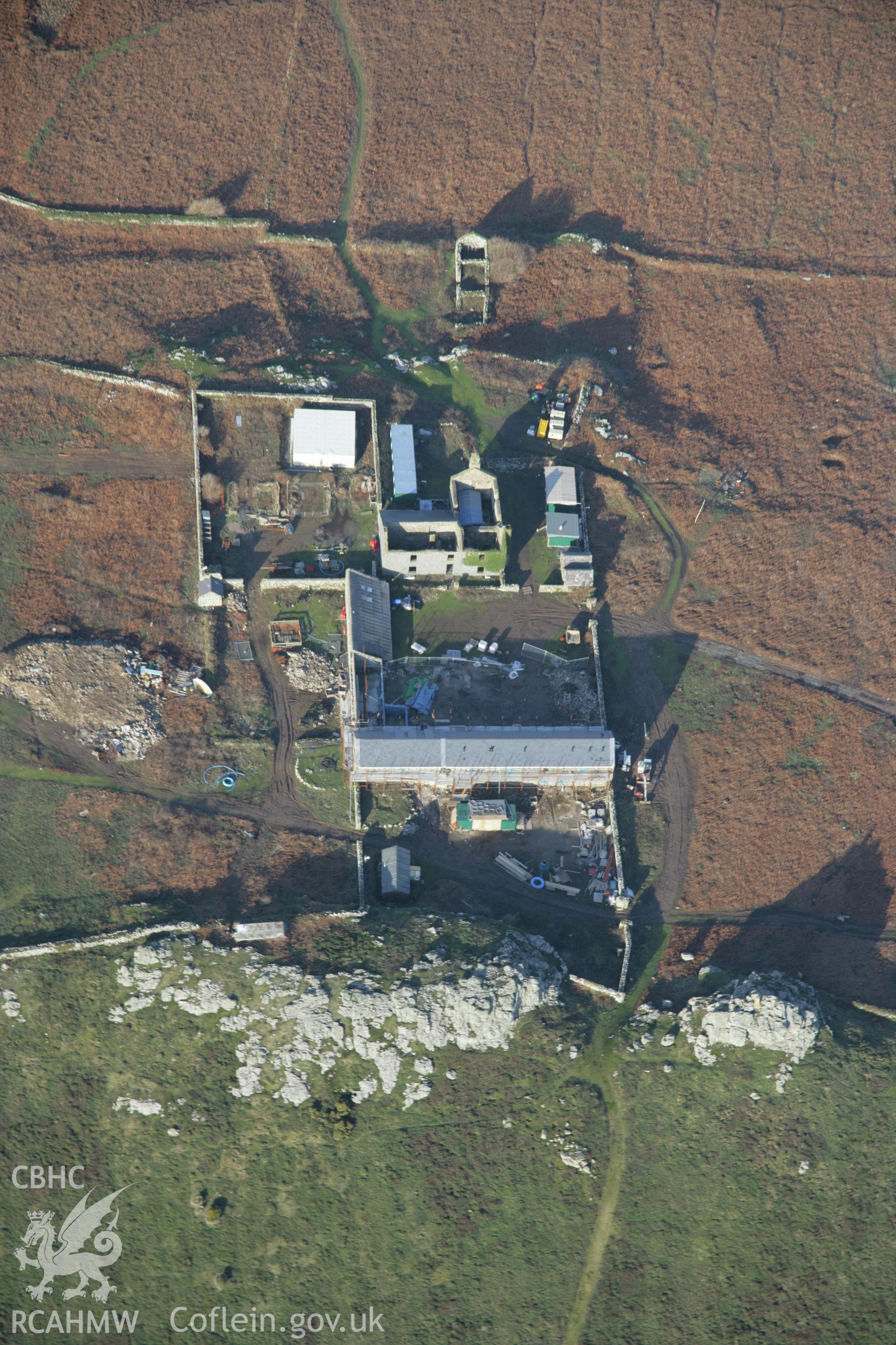 RCAHMW colour oblique aerial photograph of Skomer Farm from the south. Taken on 11 January 2006 by Toby Driver.