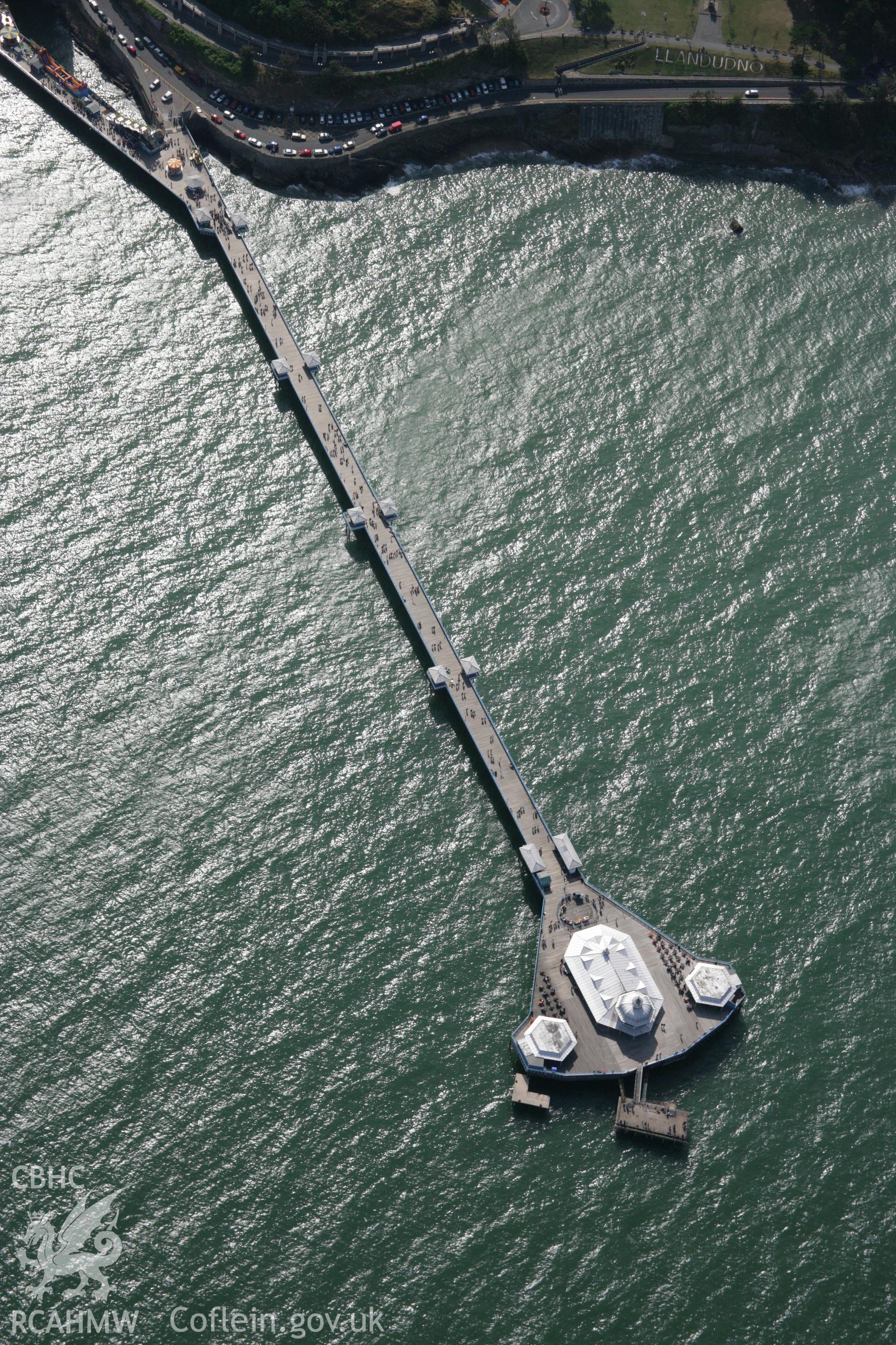 RCAHMW colour oblique aerial photograph of Llandudno Pier. Taken on 14 August 2006 by Toby Driver.