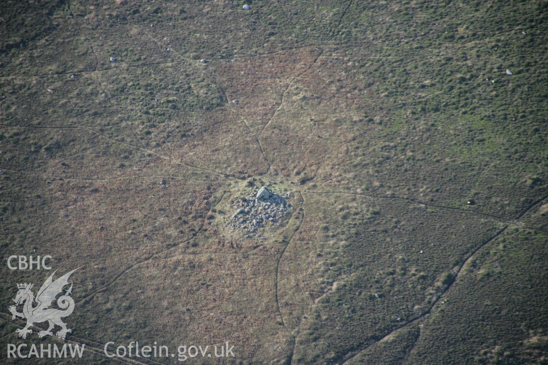 RCAHMW colour oblique aerial photograph of Sweyne's Howes North Cairn, from the east. Taken on 26 January 2006 by Toby Driver.