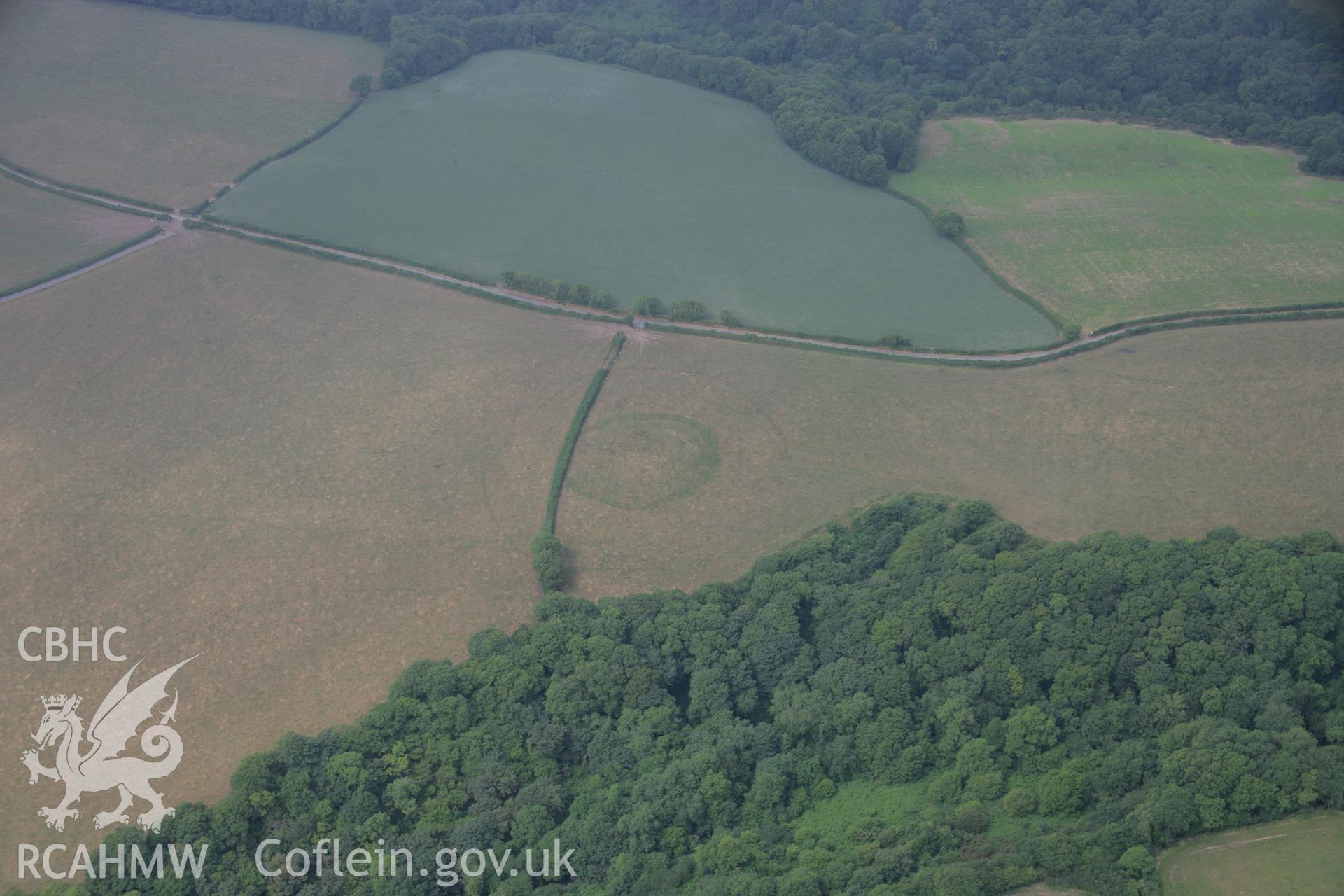 RCAHMW colour oblique aerial photograph of Lan Enclosure. Taken on 21 July 2006 by Toby Driver.
