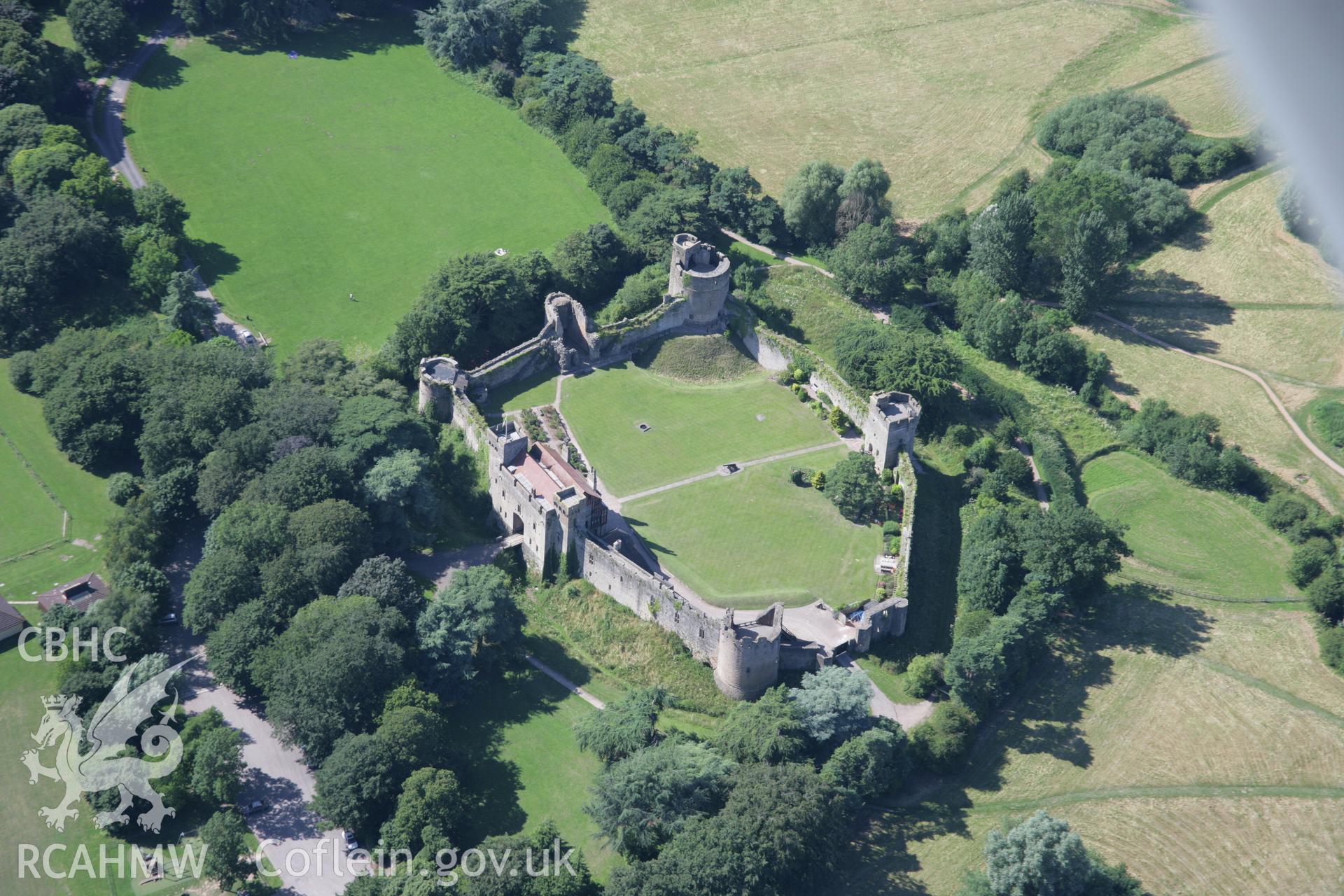 RCAHMW colour oblique aerial photograph of Caldicot Castle. Taken on 13 July 2006 by Toby Driver.