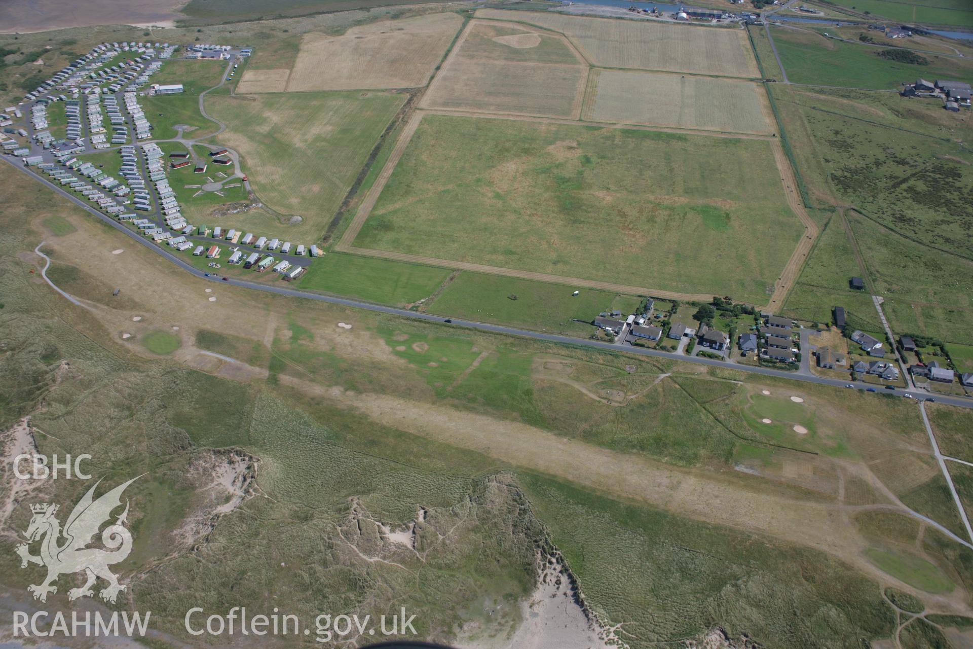 RCAHMW colour oblique aerial photograph of Ynyslas Nature Reserve Firing Range. Taken on 17 July 2006 by Toby Driver.