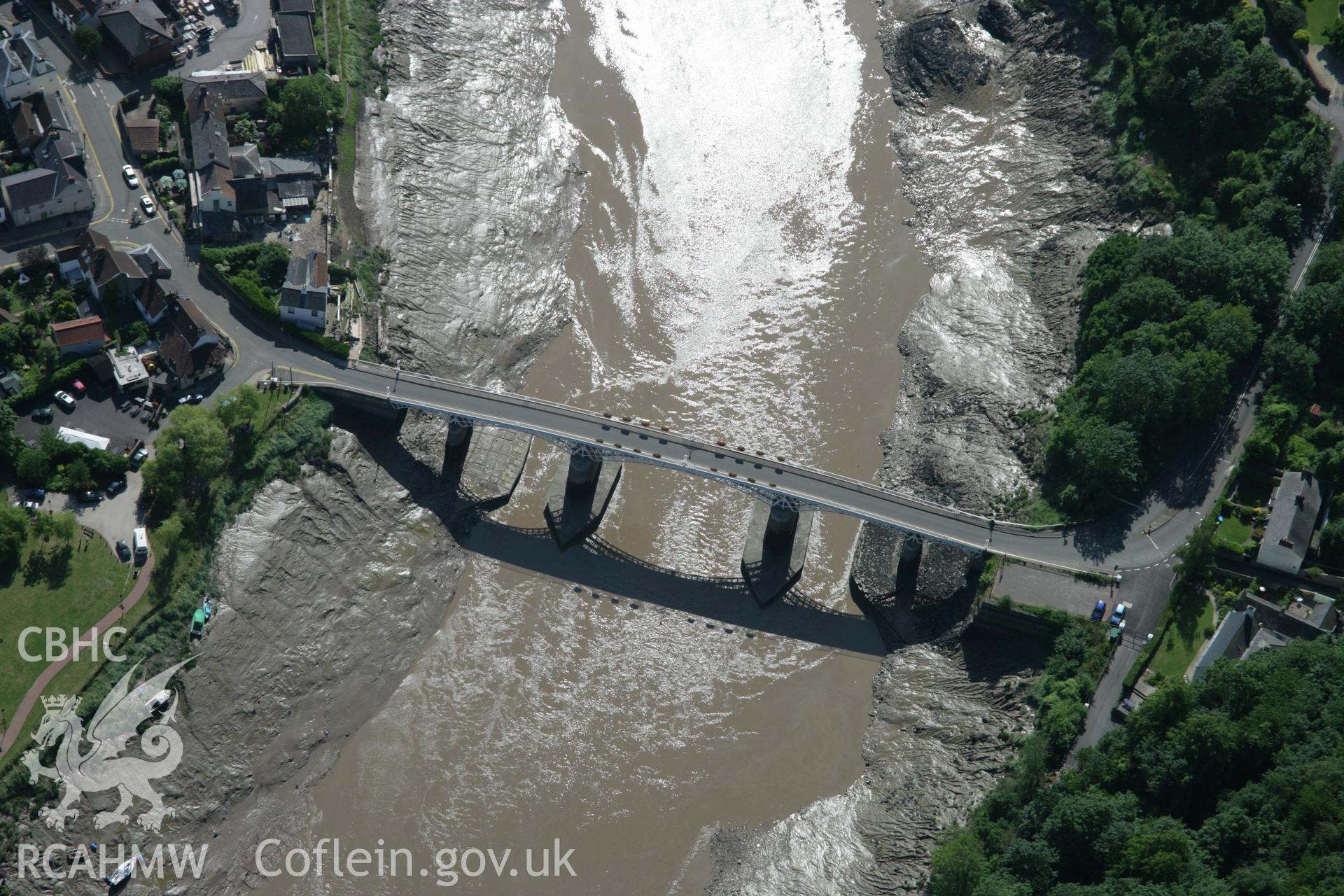 RCAHMW colour oblique aerial photograph of Chepstow Road Bridge. Taken on 13 July 2006 by Toby Driver.