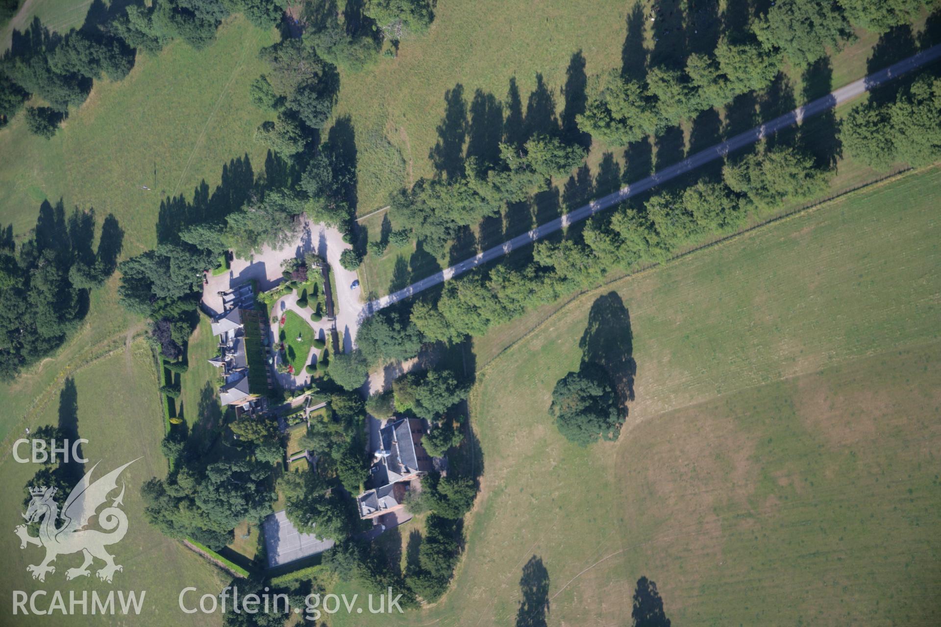 RCAHMW colour oblique aerial photograph of Soughton Hall Garden, Soughton. Taken on 17 July 2006 by Toby Driver.