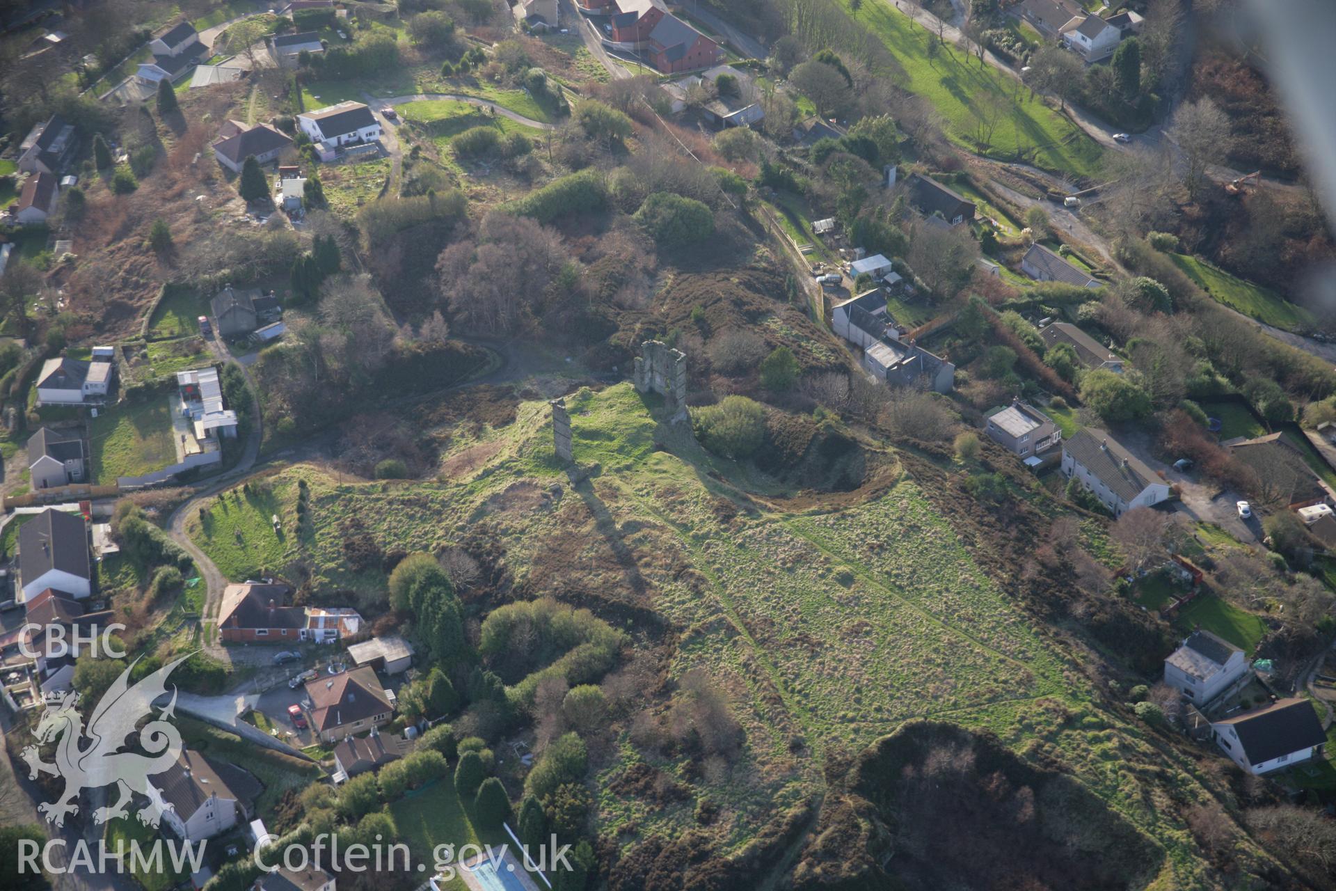 RCAHMW colour oblique aerial photograph of Morris Castle, viewed from the north-east. Taken on 26 January 2006 by Toby Driver.