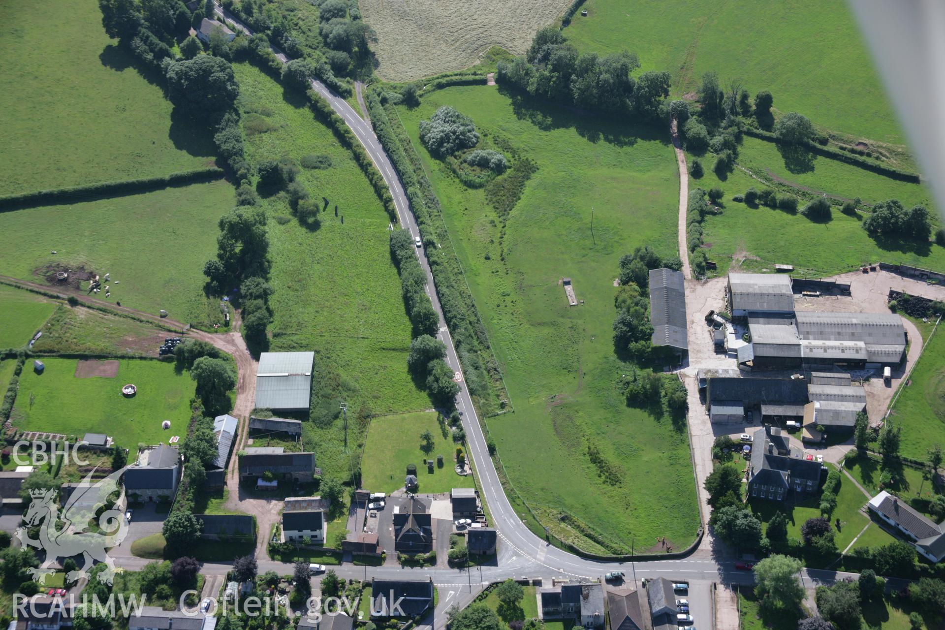 RCAHMW colour oblique aerial photograph of Harold's Stones, Trellech. Taken on 13 July 2006 by Toby Driver.