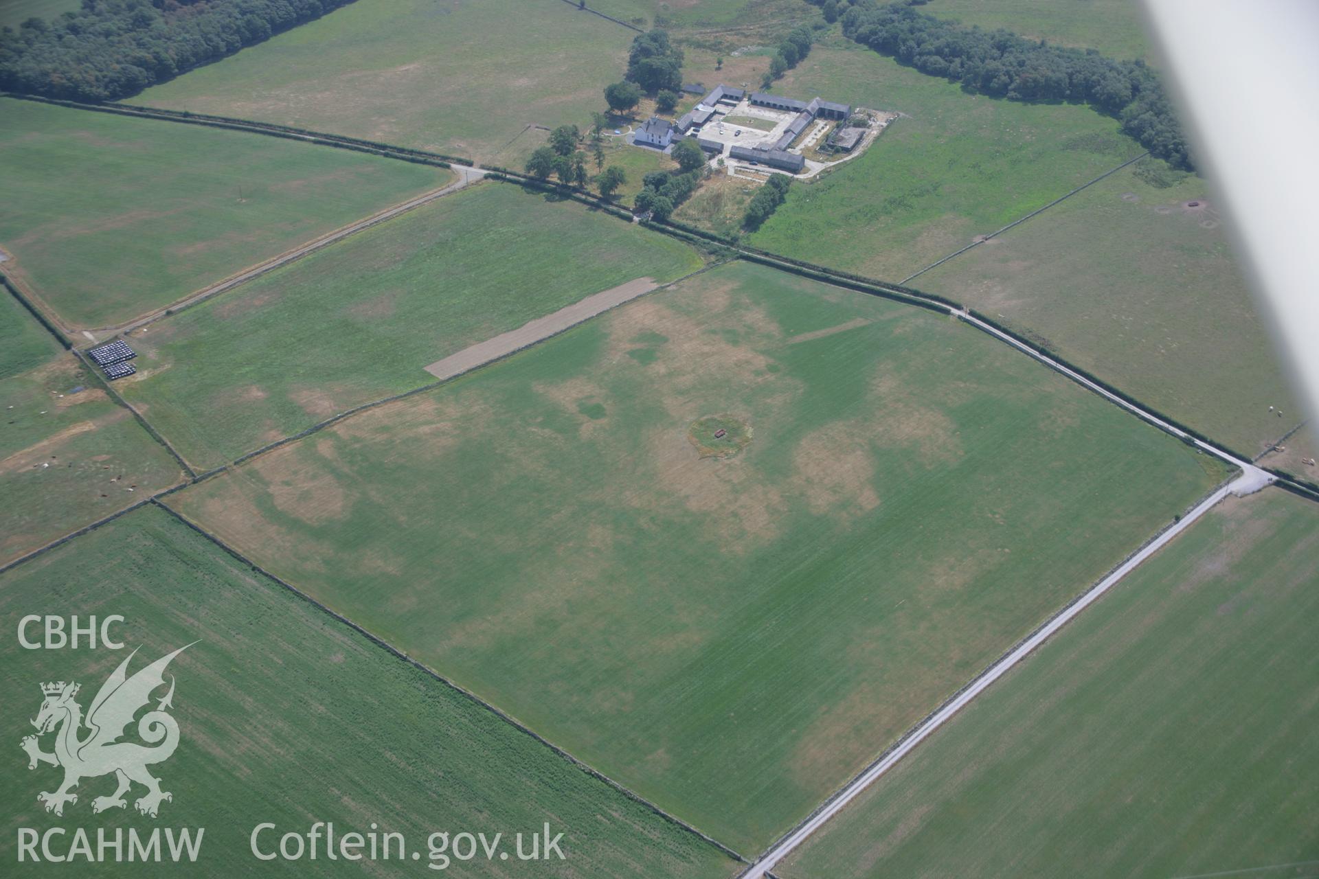 RCAHMW colour oblique aerial photograph of Roman road parchmarks Taken on 25 July 2006 by Toby Driver.