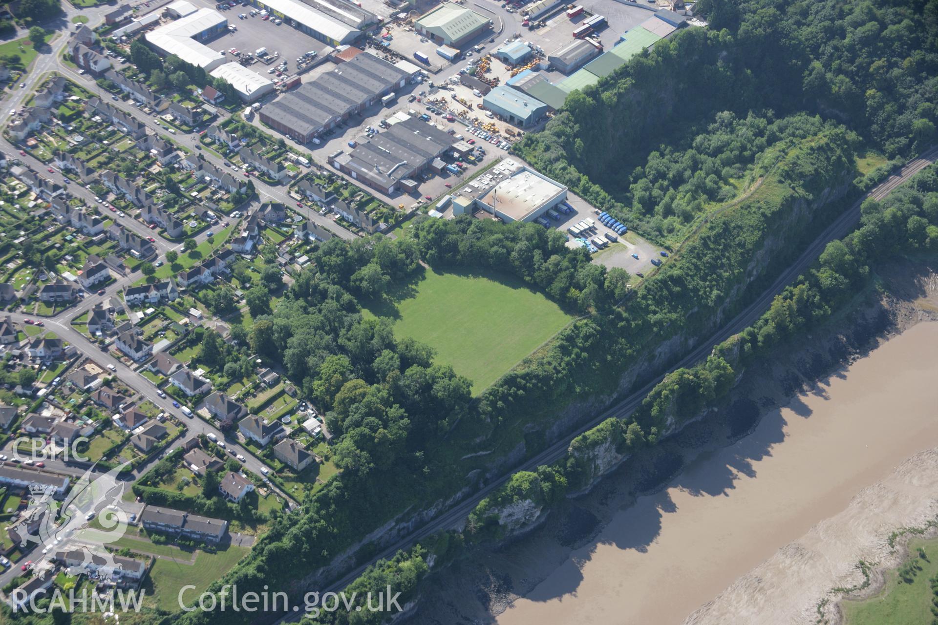 RCAHMW colour oblique aerial photograph of The Bulwarks, Chepstow. Taken on 13 July 2006 by Toby Driver.