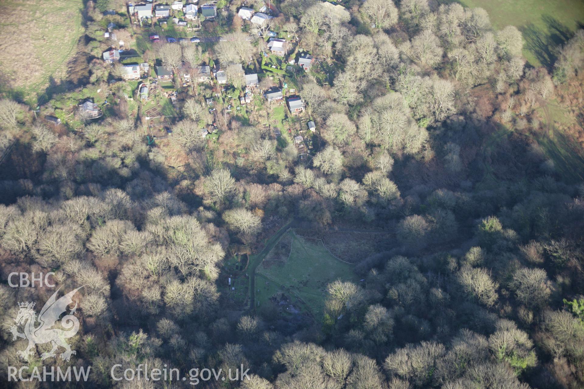 RCAHMW colour oblique aerial photograph of St Peter's Chapel from the north-west. Taken on 26 January 2006 by Toby Driver.