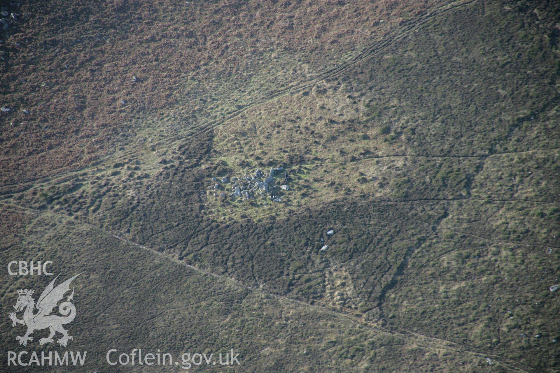 RCAHMW colour oblique aerial photograph of Sweyne's Howes South Cairn, fom the east. Taken on 26 January 2006 by Toby Driver.