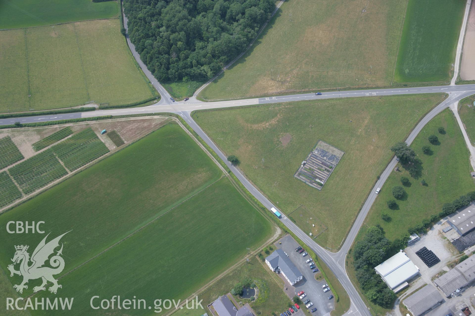 RCAHMW colour oblique aerial photograph of Plas Gogerddan Barrow. Taken on 04 July 2006 by Toby Driver.